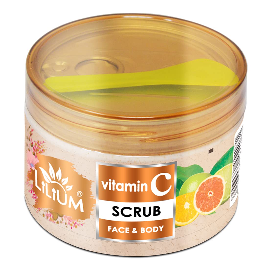 Lilium Vitamin C Face & Body Scrub - Brightening & Exfoliating for Glowing Skin, 250g - Perfect for Daily Skincare Routine & Spa Treatment
