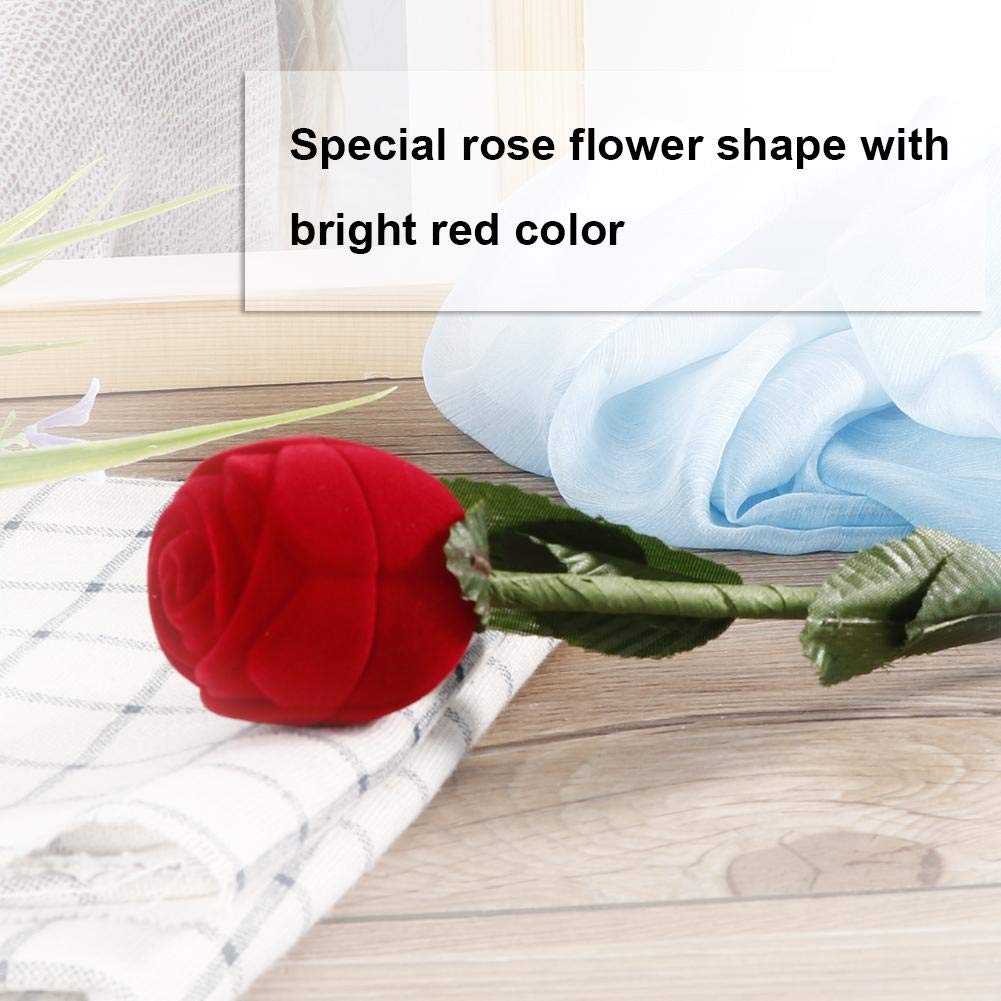 Elegant Rose Flower Wedding Ring Storage Box - Jewelry Organizer for Necklace, Earrings & Rings - Perfect for Wedding, Engagement & Gift Giving