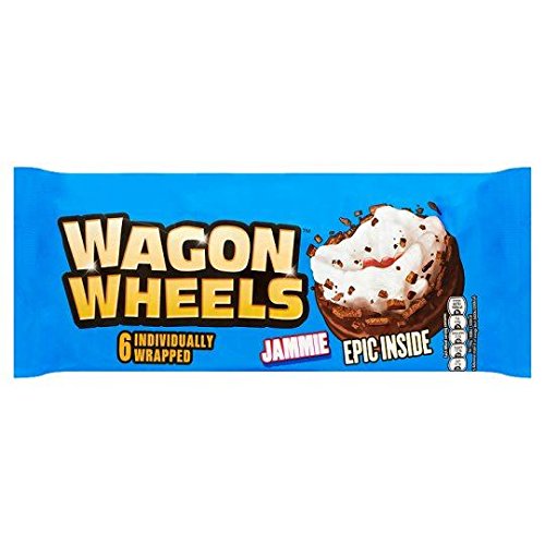 Wagon Wheels Jammie Cookies - 6 Pack (229g) | Classic British Biscuits for Tea Time, Snacking & Lunchboxes