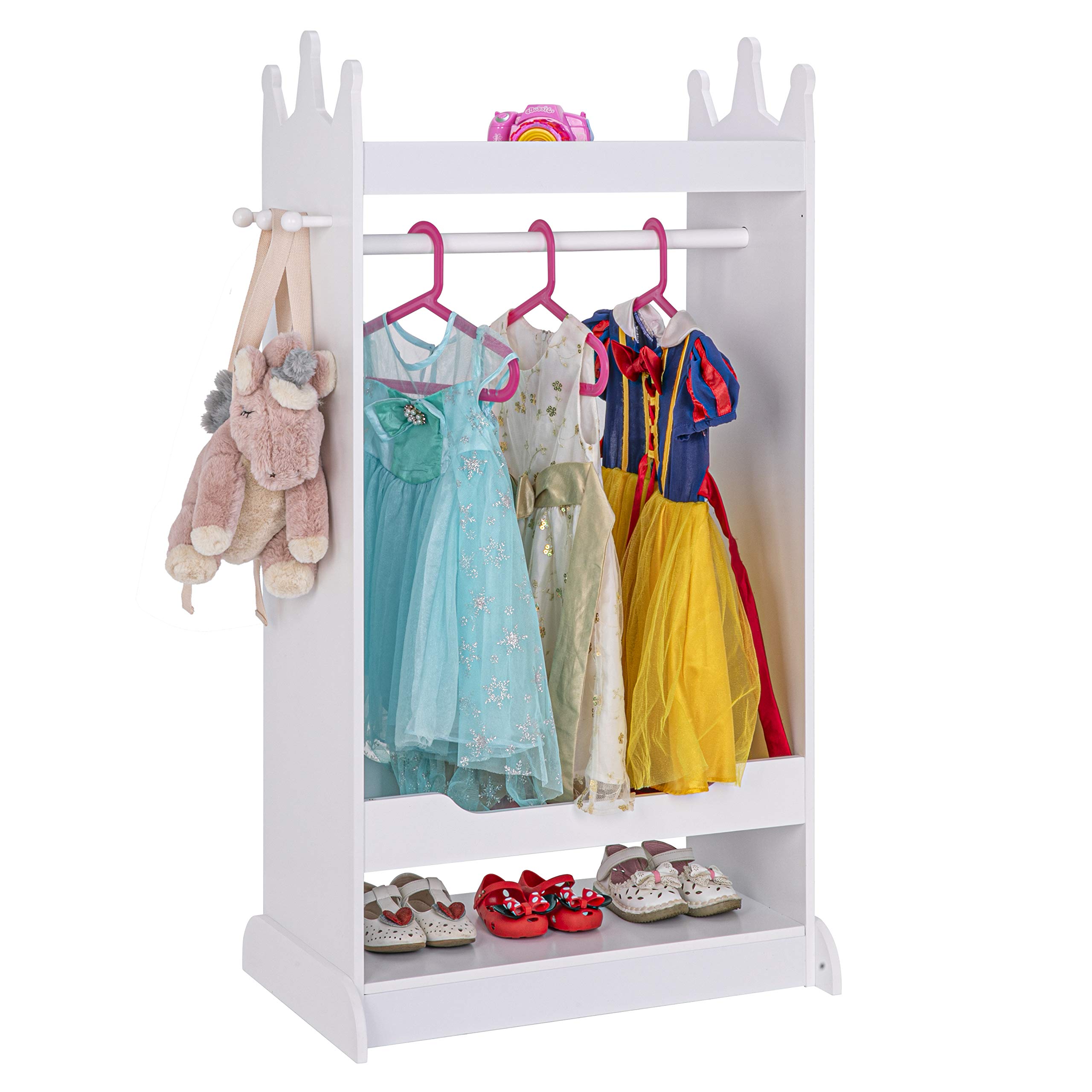 UTEX Kids See and Store Dress-Up Center - White Hanging Armoire Closet for Costumes & Pretend Play | Perfect for Kids Bedroom, Playroom & Dress-Up Storage Organization