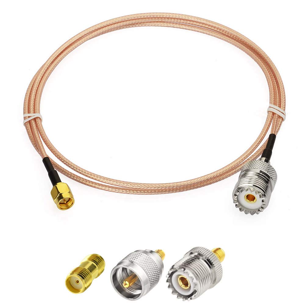 Superbat SMA Male to SO239 RF Coaxial Cable 3ft with 3pcs SMA to SO239/PL259 Adapter Kit - Compatible with CB Radio, Handheld Radio Antenna, Walkie Talkie, Vector Network Analyzer - Perfect for Ham Radio, Communication Equipment, and Signal Testing