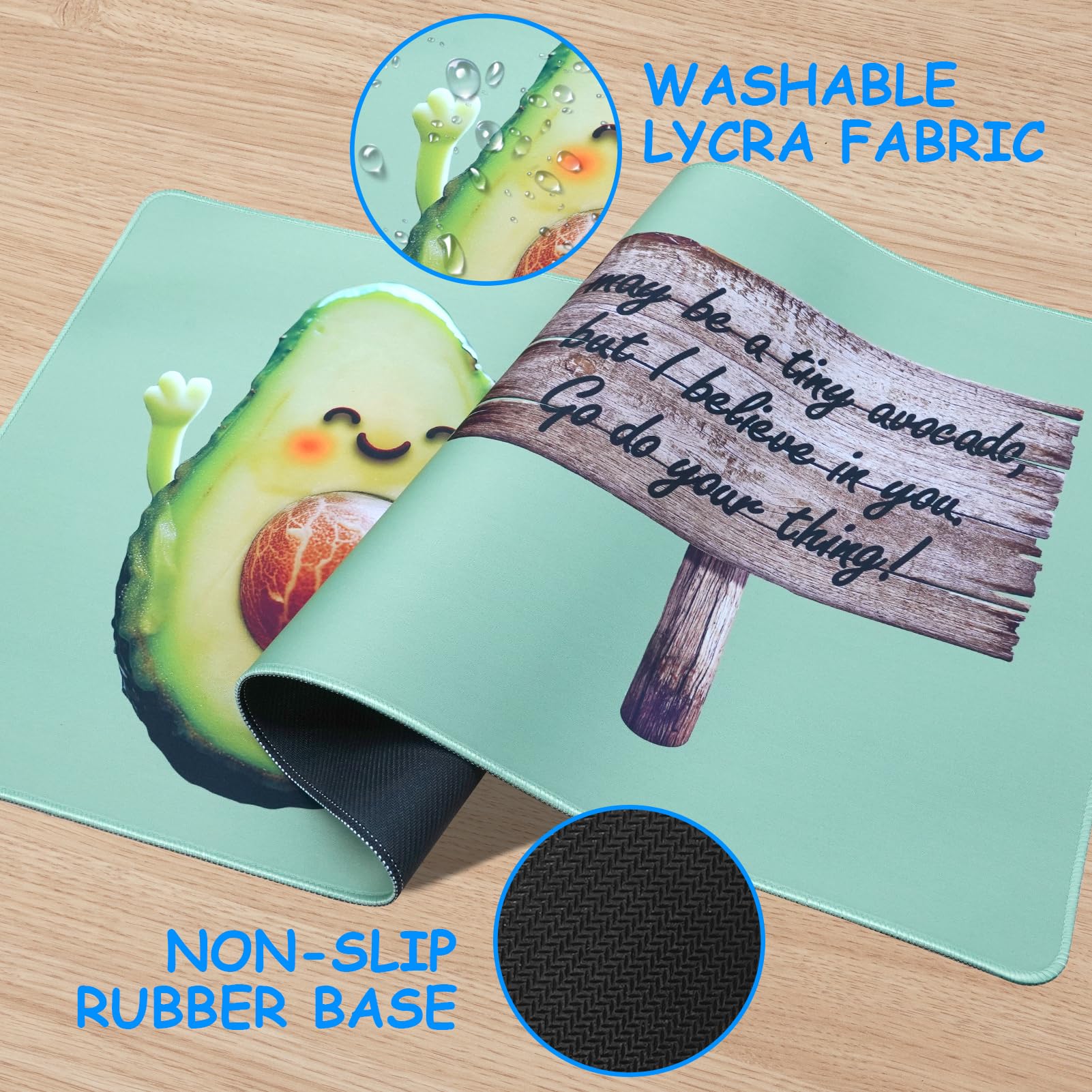 Ultra Large Gaming Mouse Pad - 35.4 x 15.7 Inch Non-Slip Rubber Base Desk Mat for Home Office & PC Gaming | Thick XXXL Mousepad for Work & Play | Avocado Design | Perfect for Computer Desks & Workspaces
