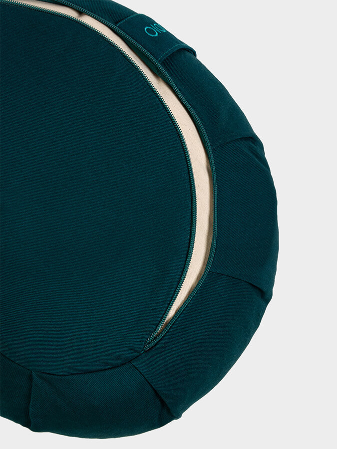 Organic Buckwheat Zafu Meditation Cushion - Crescent Shape Yoga Pillow for Meditation, Yoga & Zen Practice - Perfect for Home Studio, Yoga Class & Mindfulness Retreats