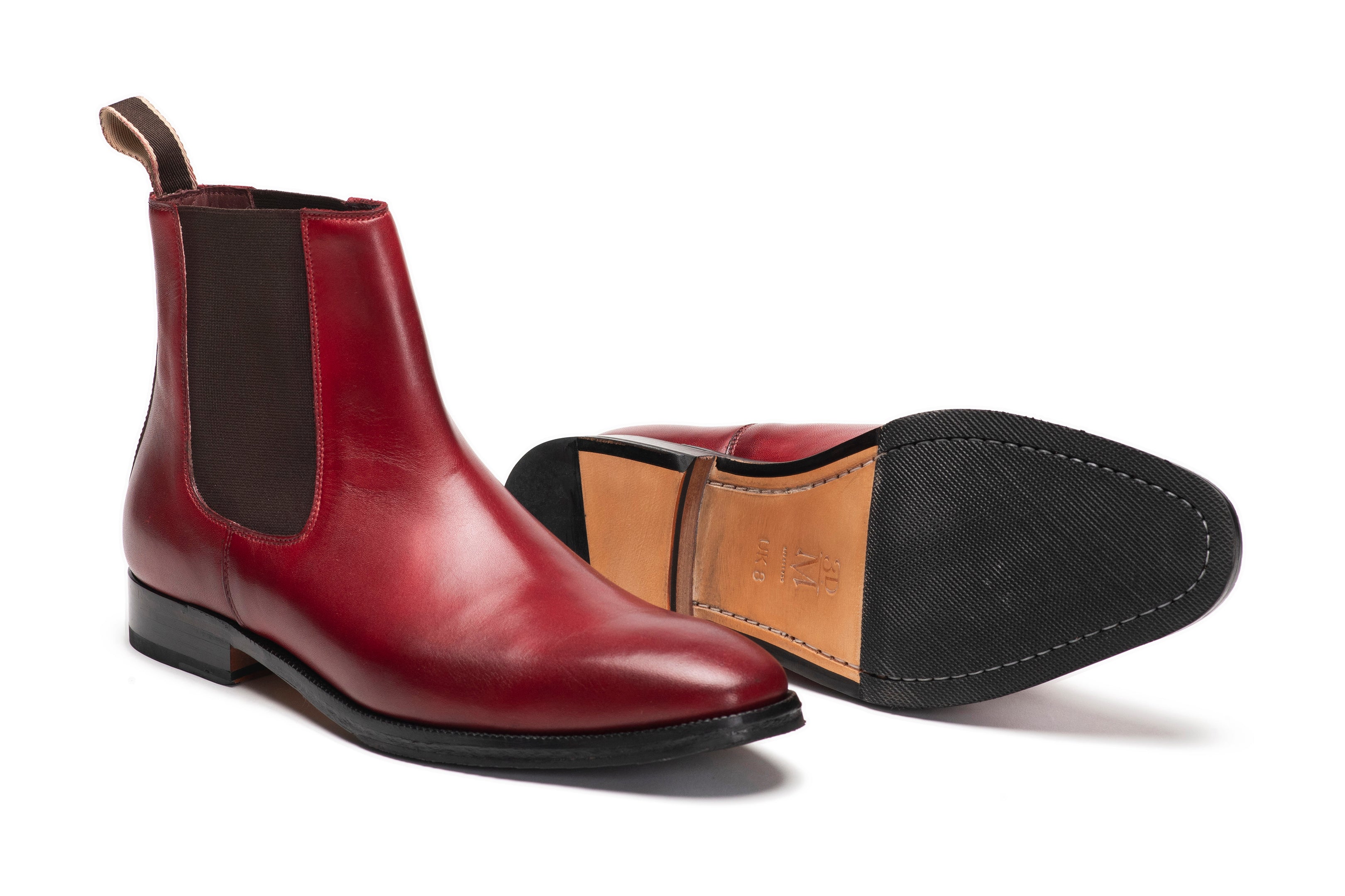 Stylish Chisel Toe Chelsea Boots for Men & Women - Dark Oxblood Leather Ankle Boots - Perfect for Casual Outfits, Office Wear & Date Nights
