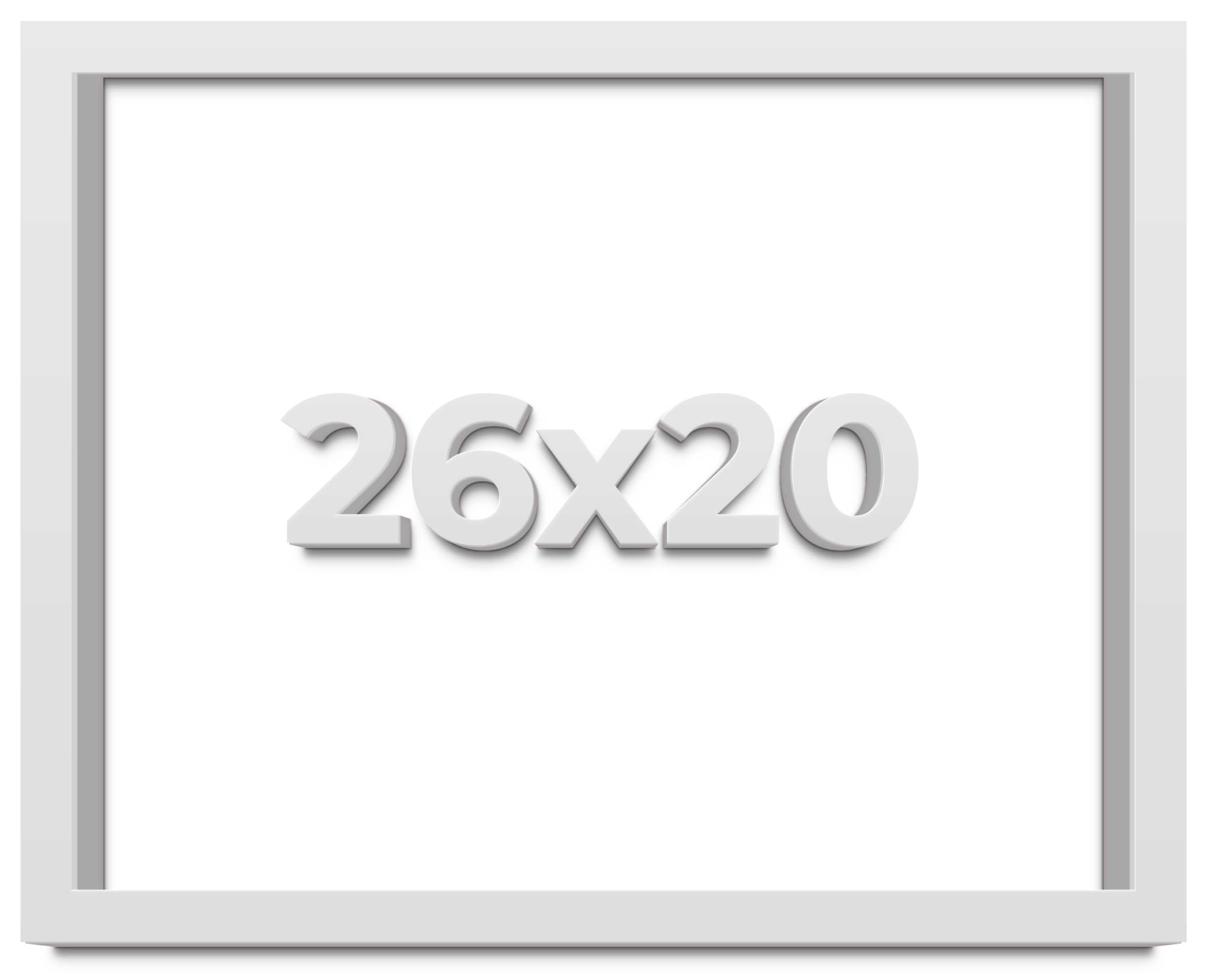 26x20 White Shadow Box Display Frame with 2 Inch Rabbet Depth & 1.25 Inch Moulding - Shatter Resistant Acrylic, Foam Backing & Hanging Hardware - Perfect for Memorabilia, Awards & 3D Keepsakes Display