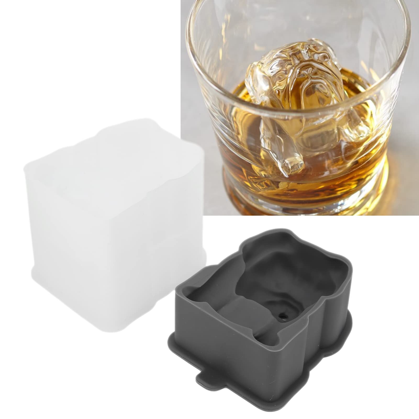 Premium Silicone Ice Cube Mold - Leakproof Bulldog Shape Whiskey Ice Ball Maker for Cocktails, Iced Tea & Coffee | Perfect for Home Bars, Parties & Gift Giving