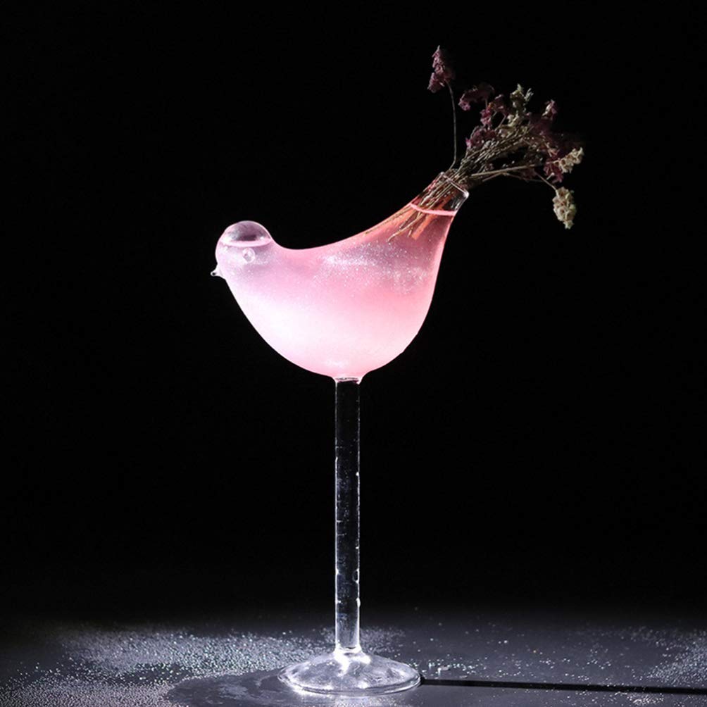 Elegant Bird-Shaped Cocktail Glass Goblet - Decorative Champagne & Red Wine Glass Cup for Home Bar, Restaurant, Party & Wedding Decor