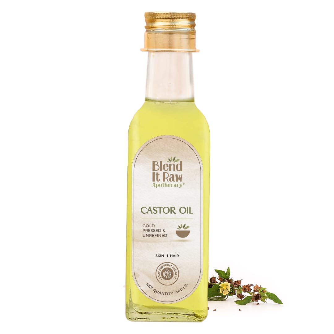 **Organic Cold Pressed Castor Oil for Hair Growth, Skin Care & Nails – 100% Pure, Paraben & Sulfate Free (100ml) | Natural Remedy for Eyelashes, Eyebrows & Dry Skin**    *(Use for DIY hair masks, moisturizing dry skin, and strengthening nails & lashes)*