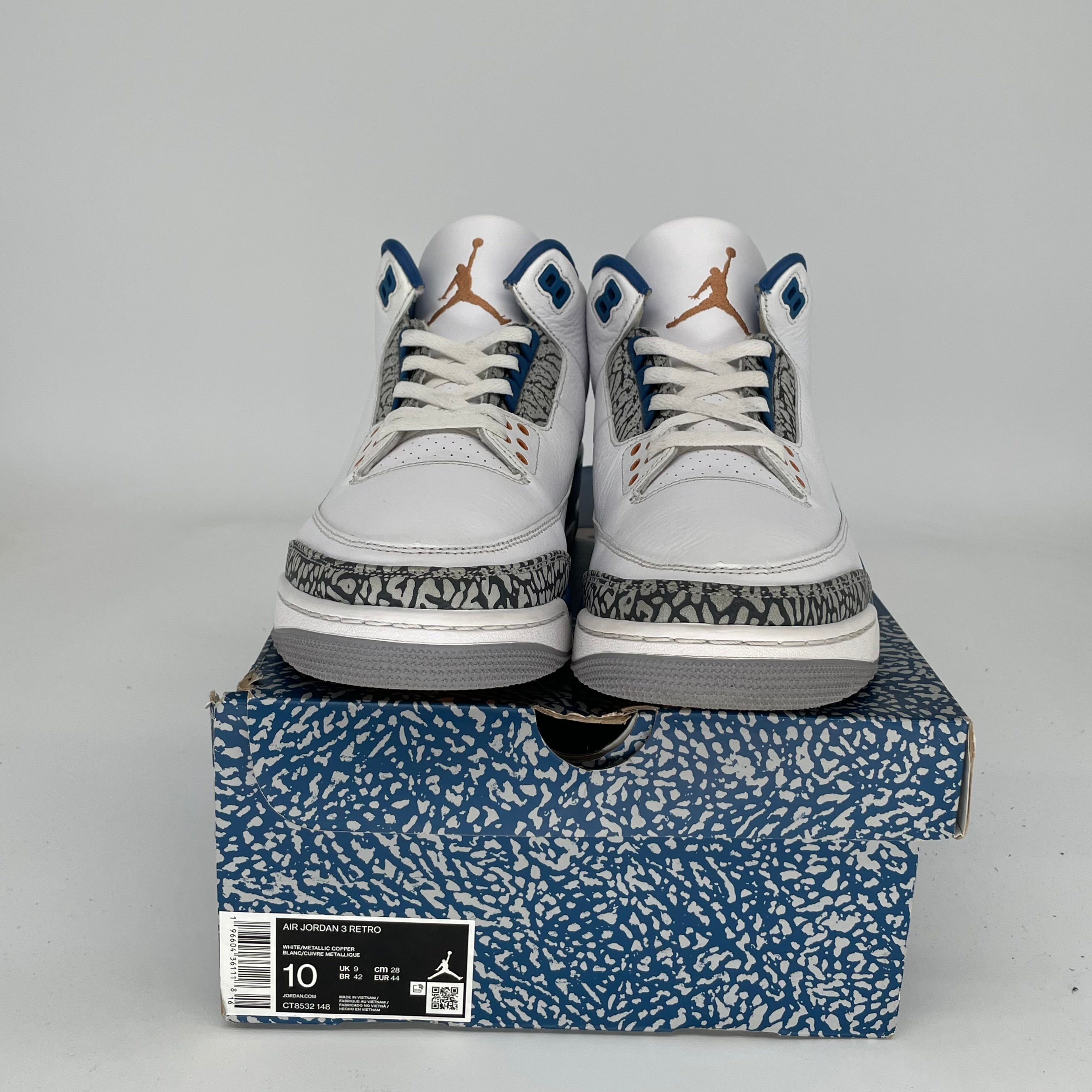 AIR JORDAN 3 WIZARDS Basketball Shoes Men's Size 10 Retro Sneakers CT8532-148 - Perfect for Streetwear, Casual Outfits & Basketball Games