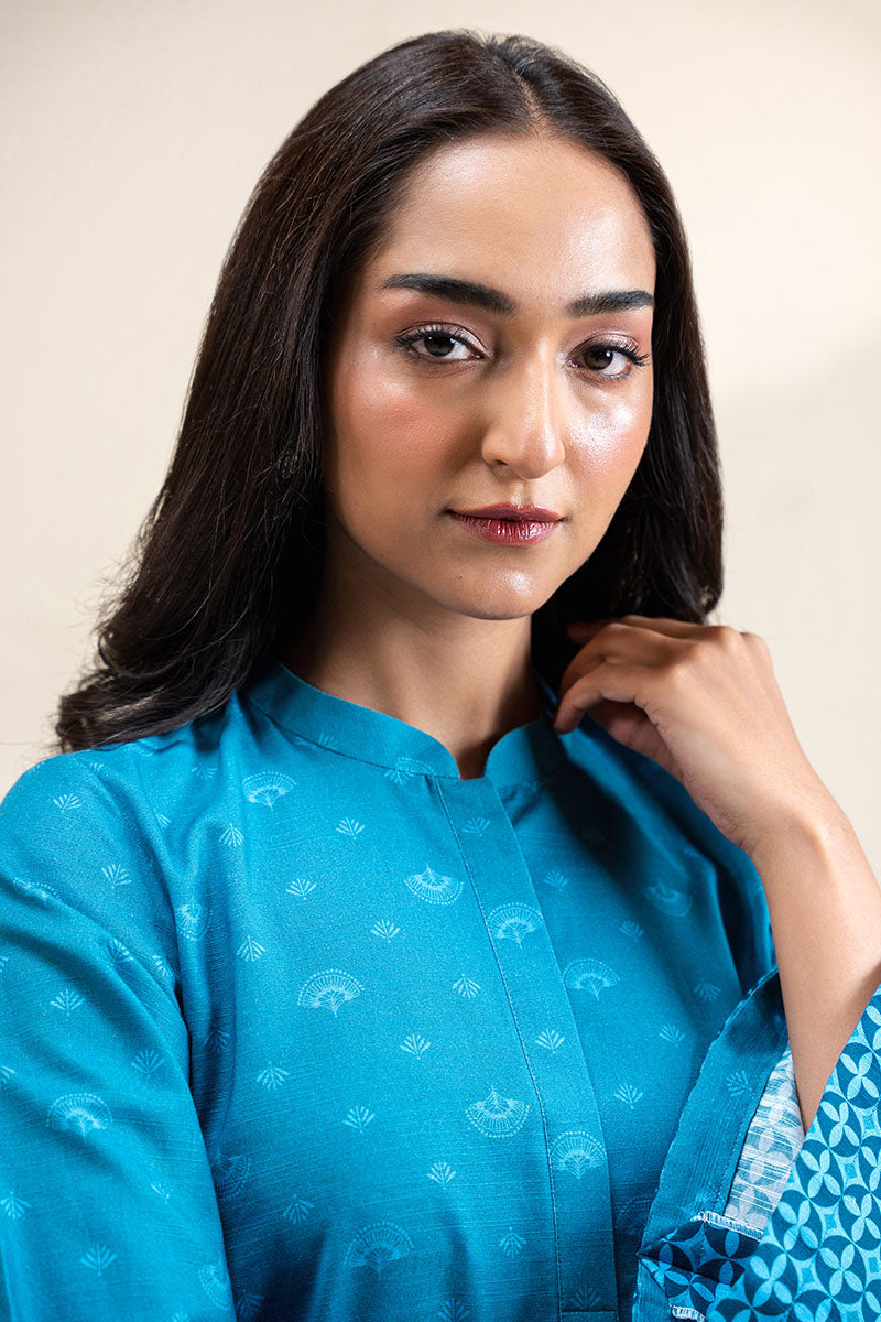 Midnight Frost 2-Piece Printed Khaddar Suit for Women - Traditional Pakistani Outfit for Weddings, Parties & Festive Occasions
