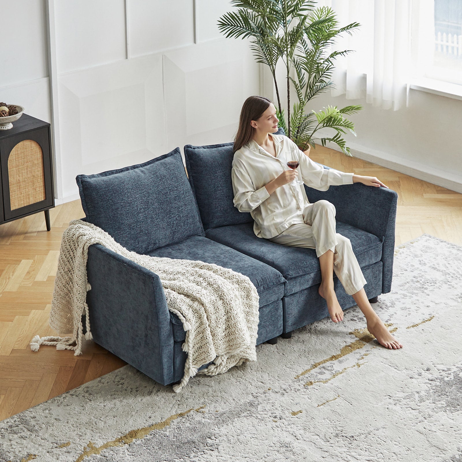 Harmetrix Oversized Soft Sectional Couch with Storage | Modern L-Shaped Sofa Bed with Hidden Compartment | Perfect for Living Room, Family Room & Small Spaces