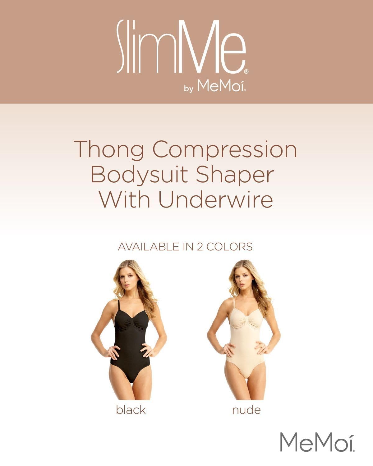 SlimMe Thong Compression Body Shaper for Women - Tummy Control Bodysuit - Comfortable Shapewear for Everyday Wear (Sizes S-XL) - Perfect for Work, Date Night & Special Occasions