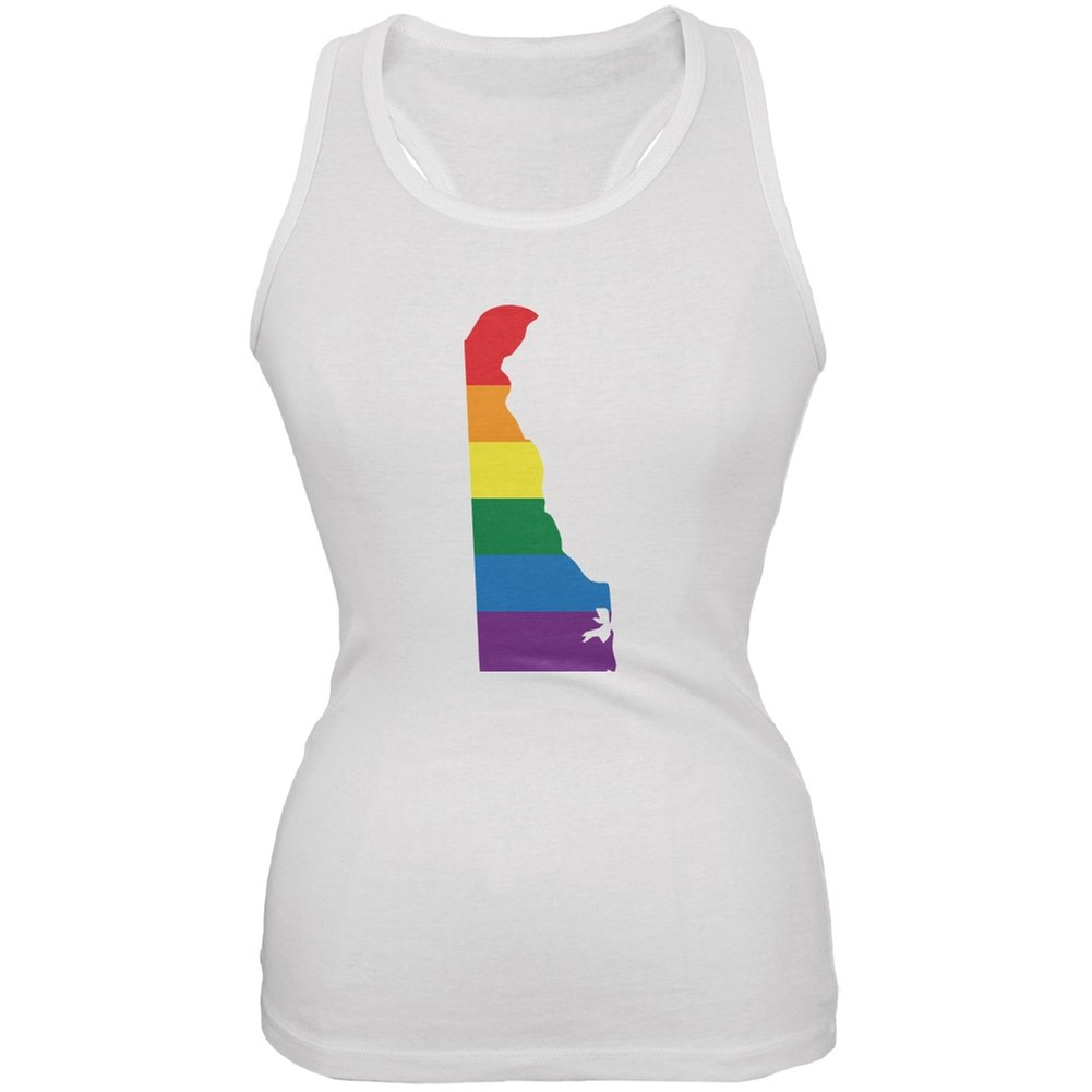 LGBT Pride Rainbow Soft Tank Top for Women - Comfortable Juniors White Sleeveless Shirt for Lesbian Pride Events, Festivals & Everyday Wear
