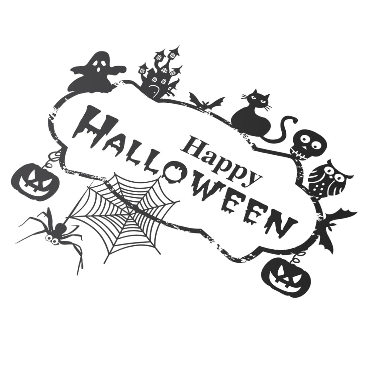 VICASKY Funny Halloween Sticker Set - 71x58cm Bat Wall Decal for Living Room & Bedroom Decor - Perfect for Halloween Party, Home Decoration & Spooky Room Makeover