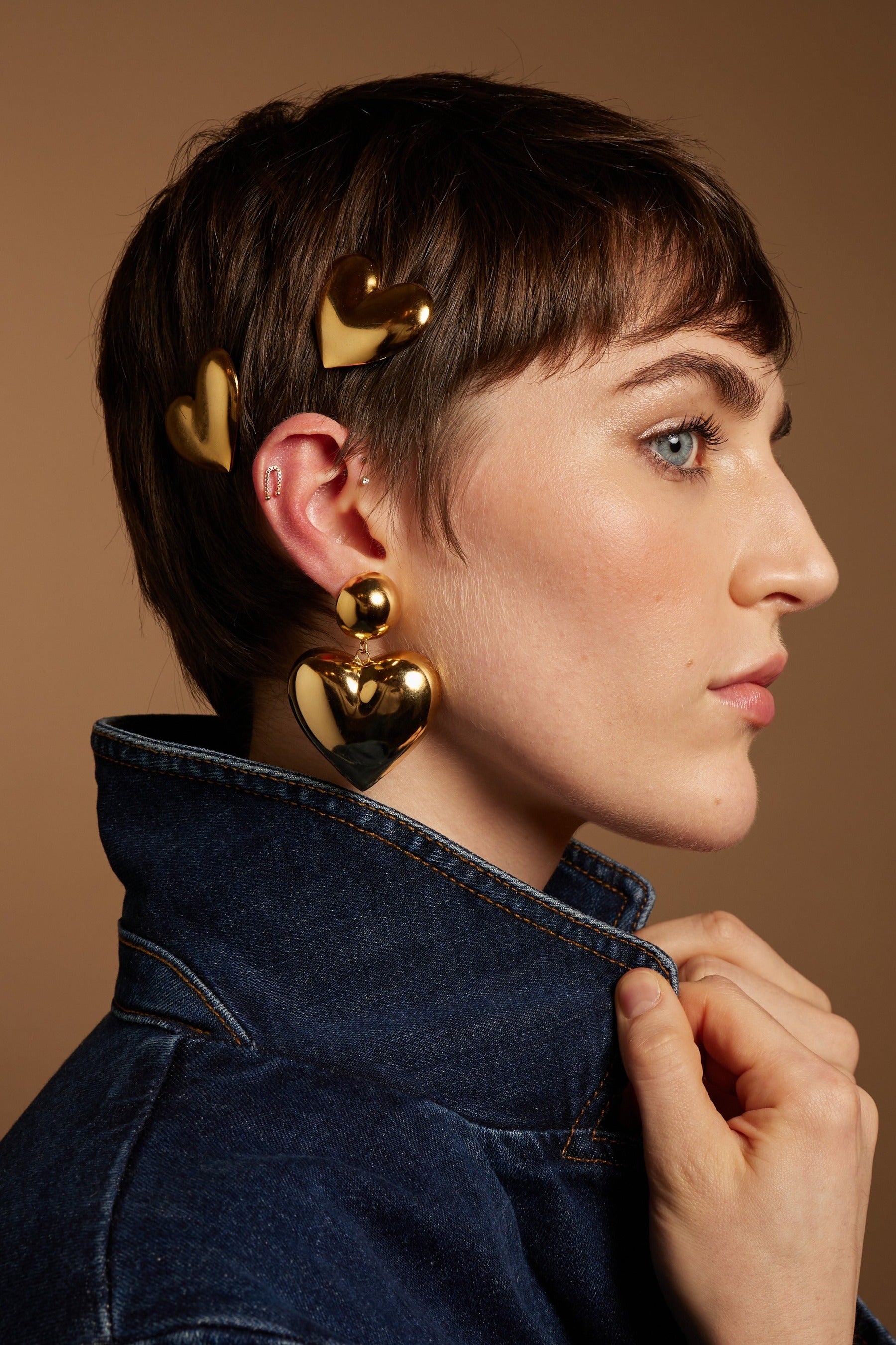 Gigi Heart Earrings for Women - Dainty Gold/Silver Heart Stud Earrings - Perfect for Valentine's Day, Anniversary & Everyday Wear