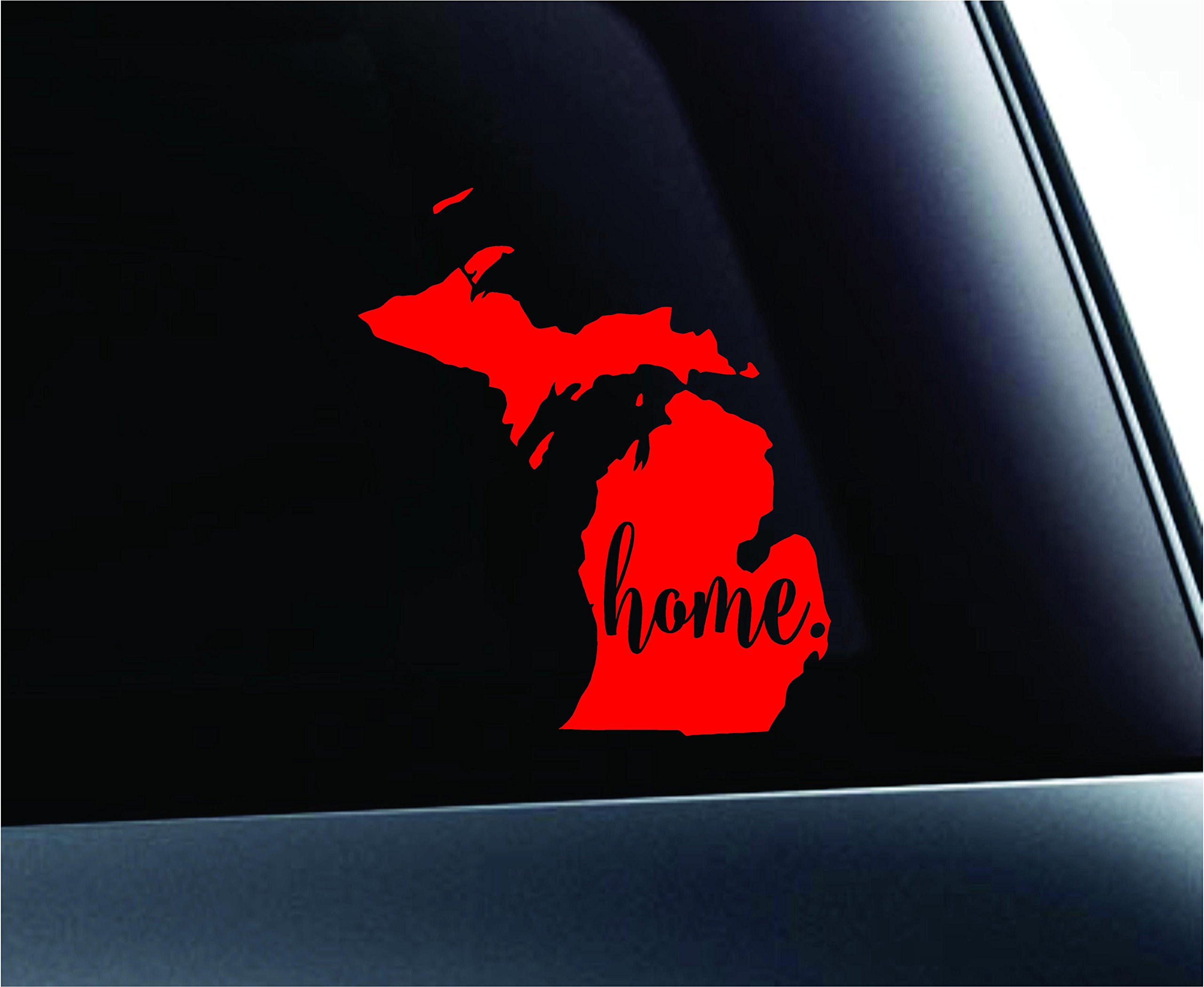 Michigan State Sticker Decal for Car, Laptop - Red (Home & Office Decor)