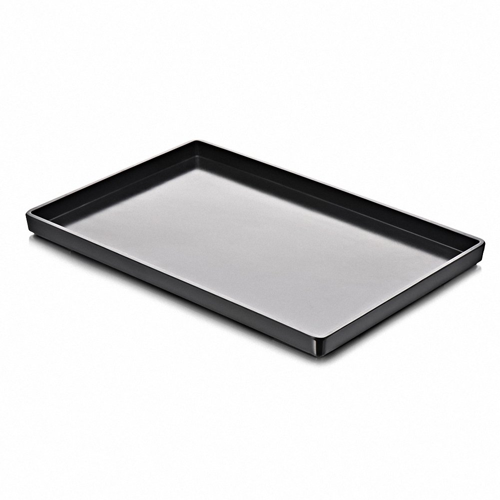 OMEM Large Reptile Food & Water Dish - Heavy Duty Tortoise Bowl for Feeding, Drinking (XL, Black Smooth) - Perfect for Turtles, Lizards & Amphibians in Terrariums & Habitats