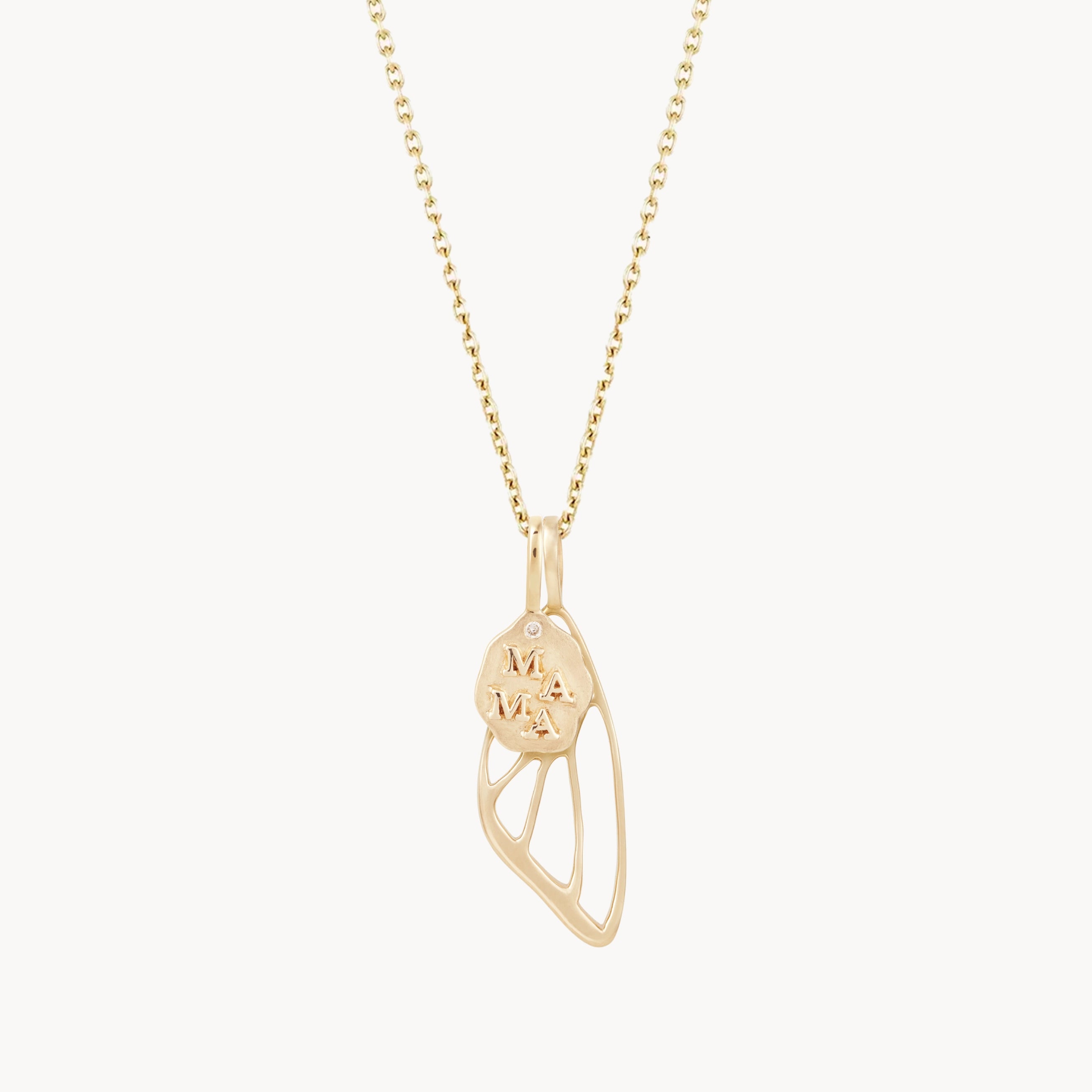 10K Yellow Gold Mama Necklace Trio with Charms - Elegant Layered Necklaces for Moms, Perfect for Mother's Day, Birthday Gifts & Everyday Wear