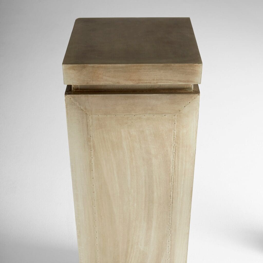 Cyan Design 11610 Anatolia Pedestal - Antique White Medium Size for Home Decor, Living Room, Entryway, or Garden Display