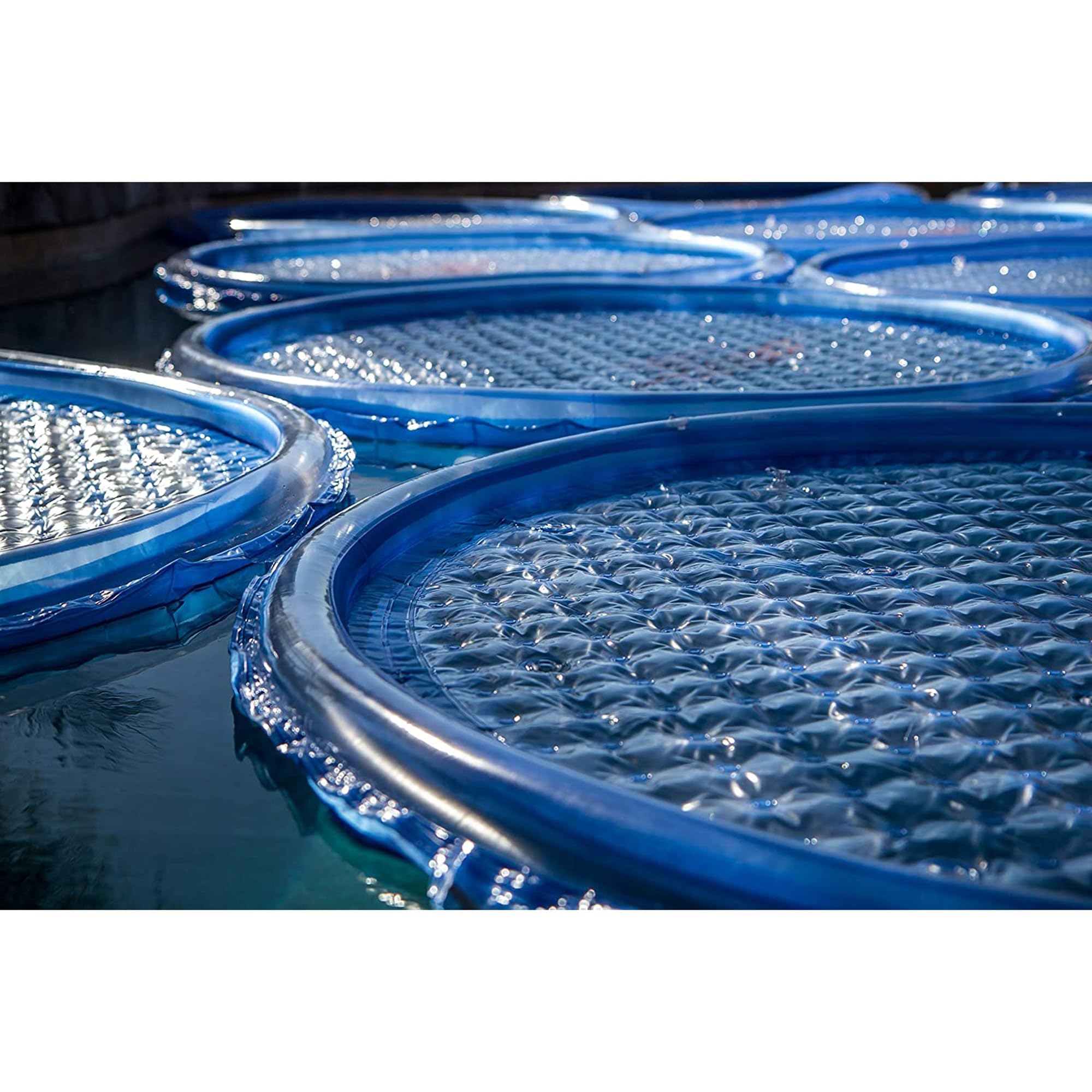 Solar Pool Heater Cover - 9 Pack UV Resistant Sun Rings for Above Ground & Inground Swimming Pools, Hot Tubs & Spas - Blue Solar Heating Accessories for Energy Efficient Water Warming