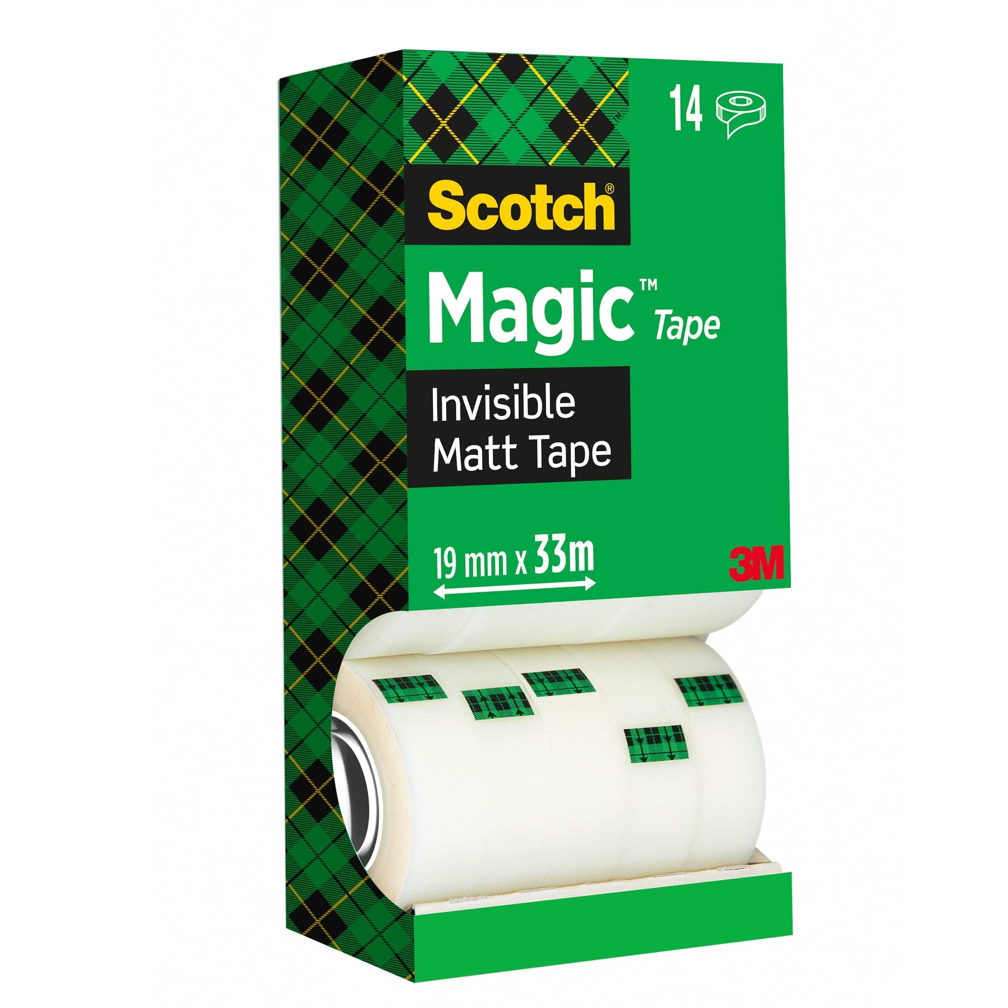 Scotch Magic Invisible Tape Value Pack - 14 Rolls, 19mm x 33m - Clear Adhesive Tape for Office, School, Home & Gift Wrapping