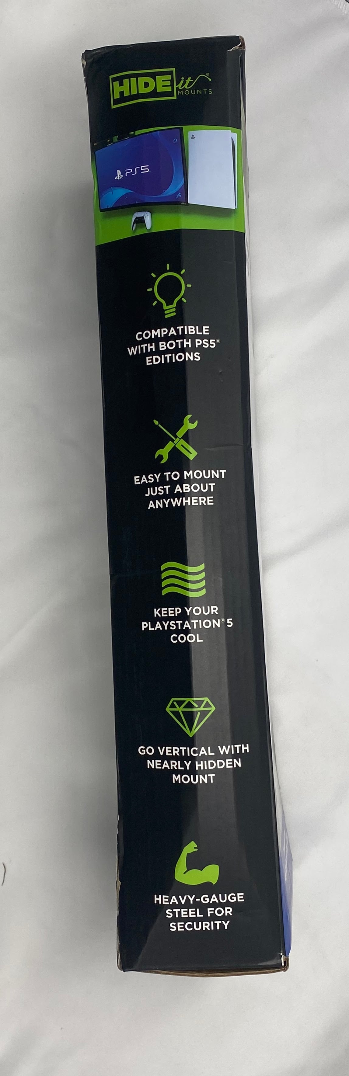 SECONDS HIDEit PS5 Wall Mount Bracket - Compatible with PlayStation 5 & PS5 Digital Edition - Space Saving Vertical or Horizontal Mount for Gaming Room Setup