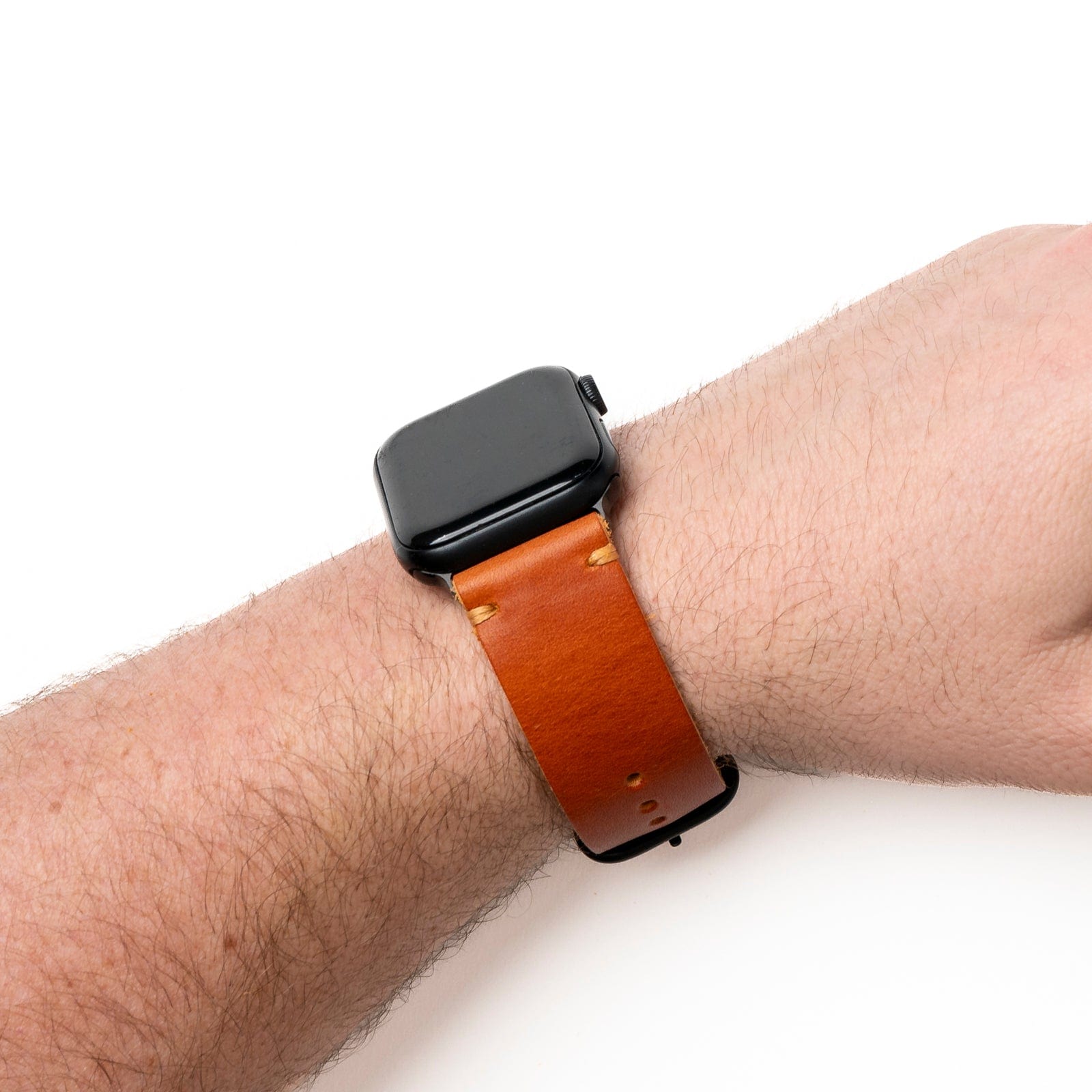 Genuine Leather Apple Watch Band - Premium Replacement Strap for Apple Watch Series 9/8/7/6/SE - Soft Comfortable & Adjustable - Perfect for Workouts, Office & Everyday Wear