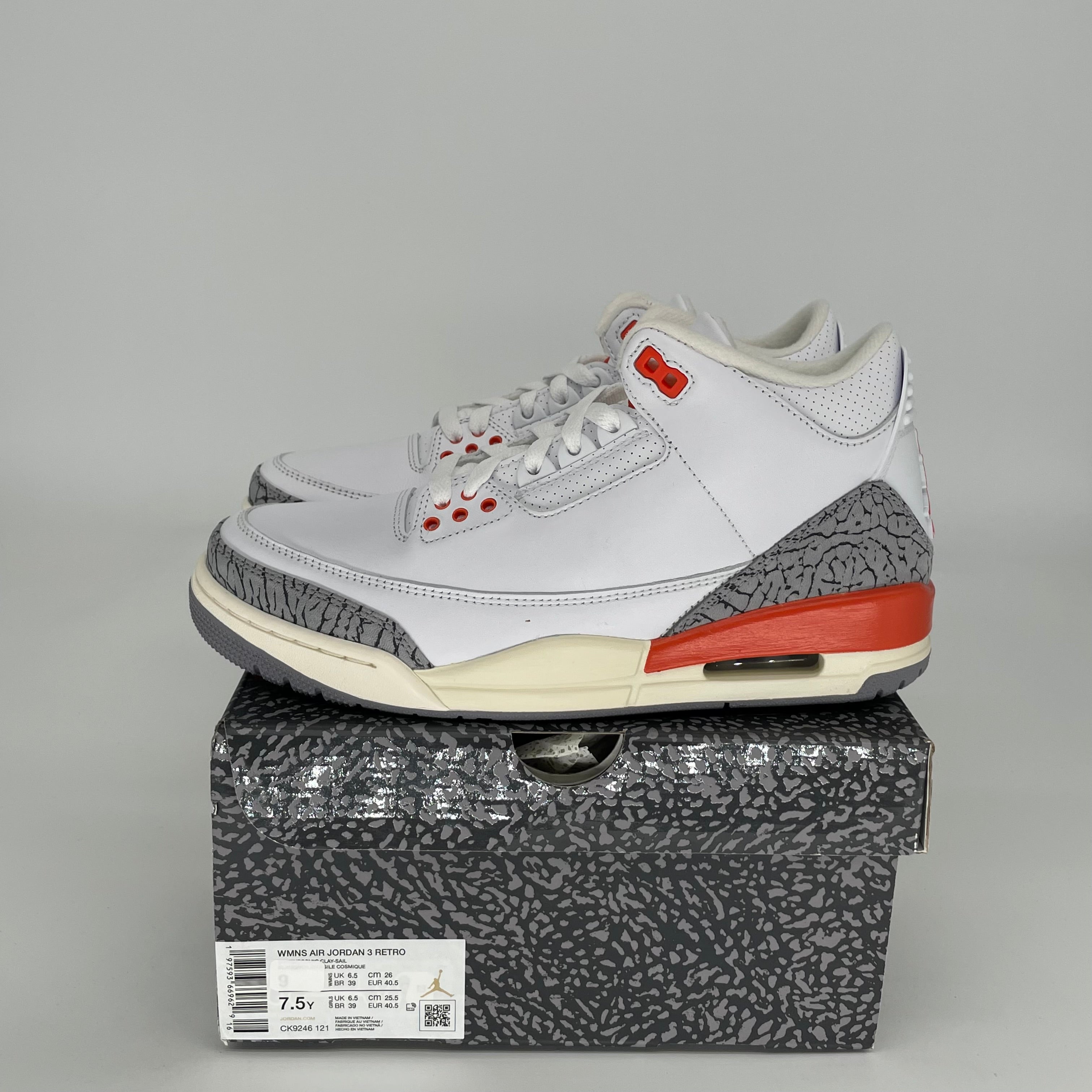 AIR JORDAN 3 Georgia Peach Women's Sneakers Size 7.5/9W - Style CK9246-121 | Basketball Shoes for Women, Casual Streetwear Fashion