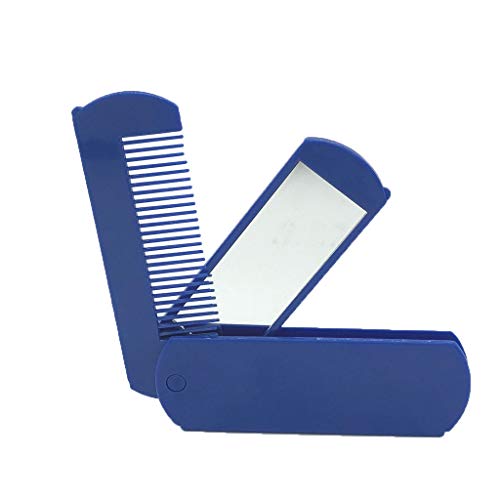 2-in-1 Folding Comb & Mirror - Portable Beard Comb & Hair Styling Tool for Men Women & Baby - Perfect for Travel, Home, Salon & On-the-Go Grooming