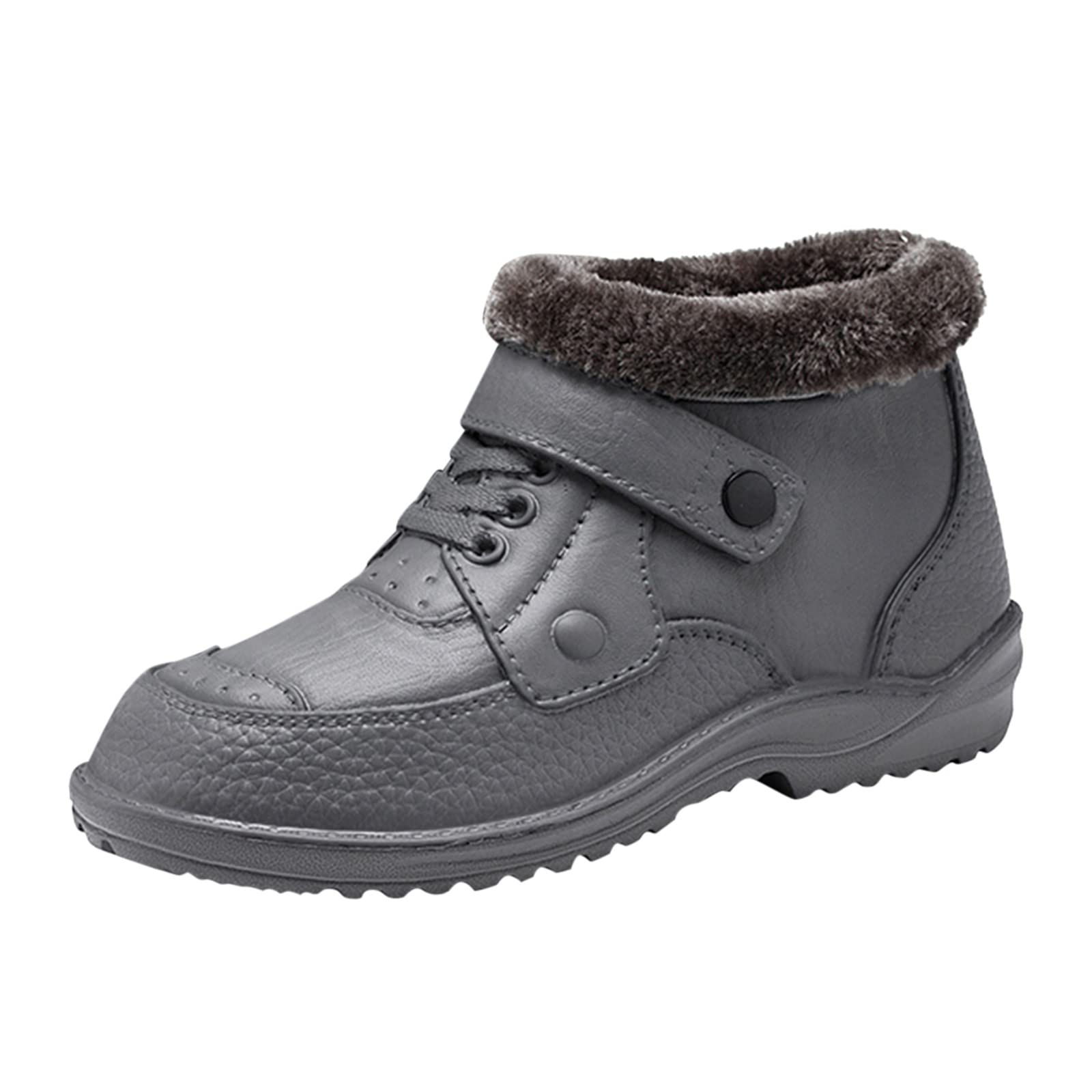 Men's Winter Snow Boots - Non-Slip Buckle Strap Round Toe Flat Sport Shoes for Warmth & Fashion | Perfect for Snowy Weather, Outdoor Activities & Casual Winter Wear