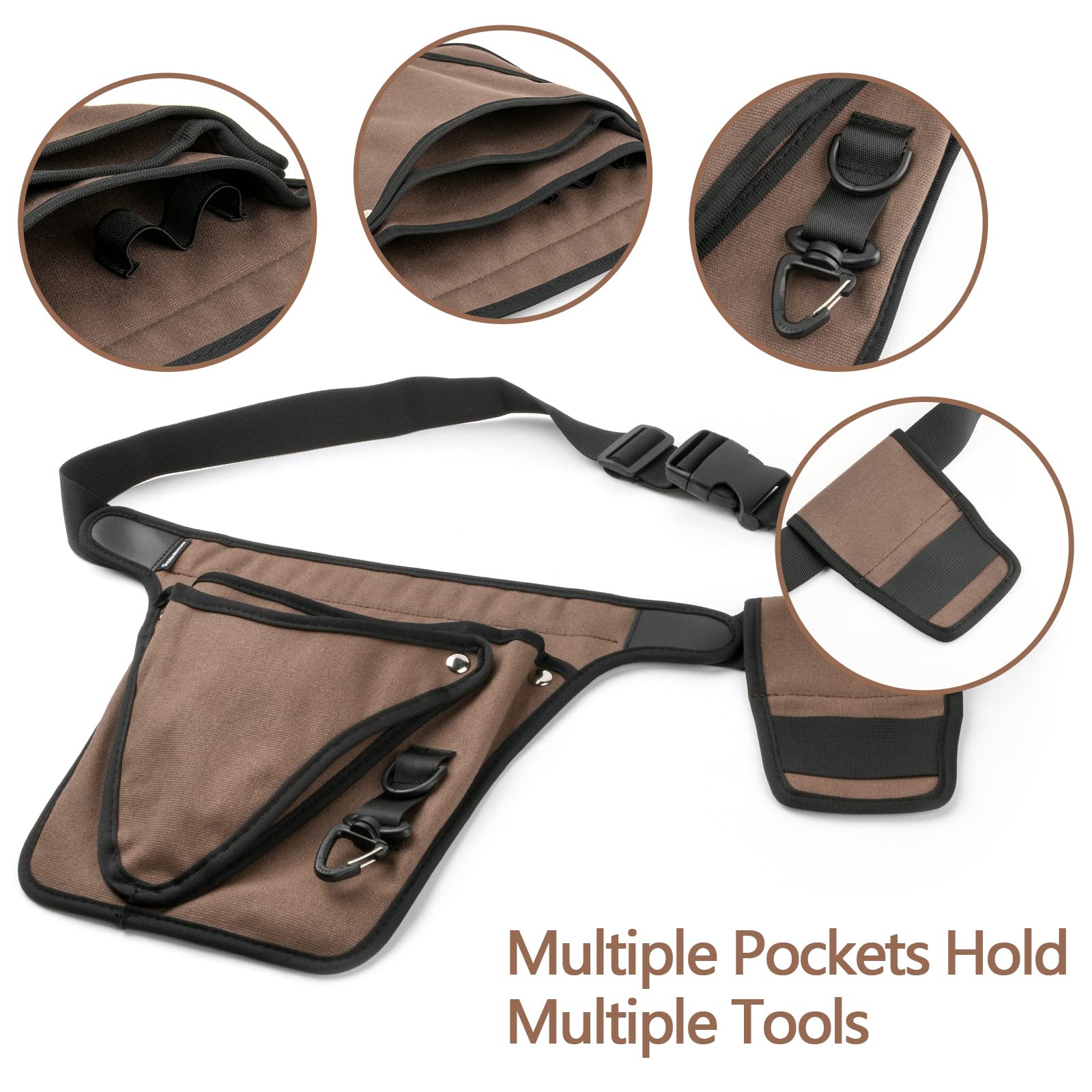 Heavy Duty Adjustable Tool Belt for Men & Women - Durable Oxford Fabric Carpenter Tool Pouch for Electricians & Construction Workers (24