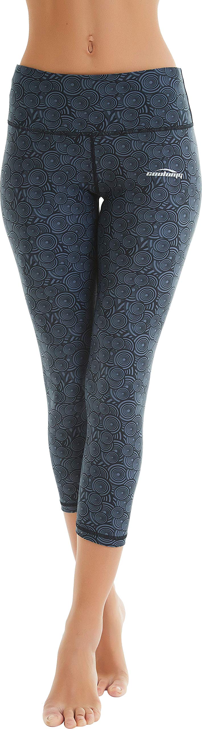 COOLOMG Women's High-Waisted Yoga Leggings with Hidden Pockets - Breathable Workout Tights for Running, Gym & Lounge