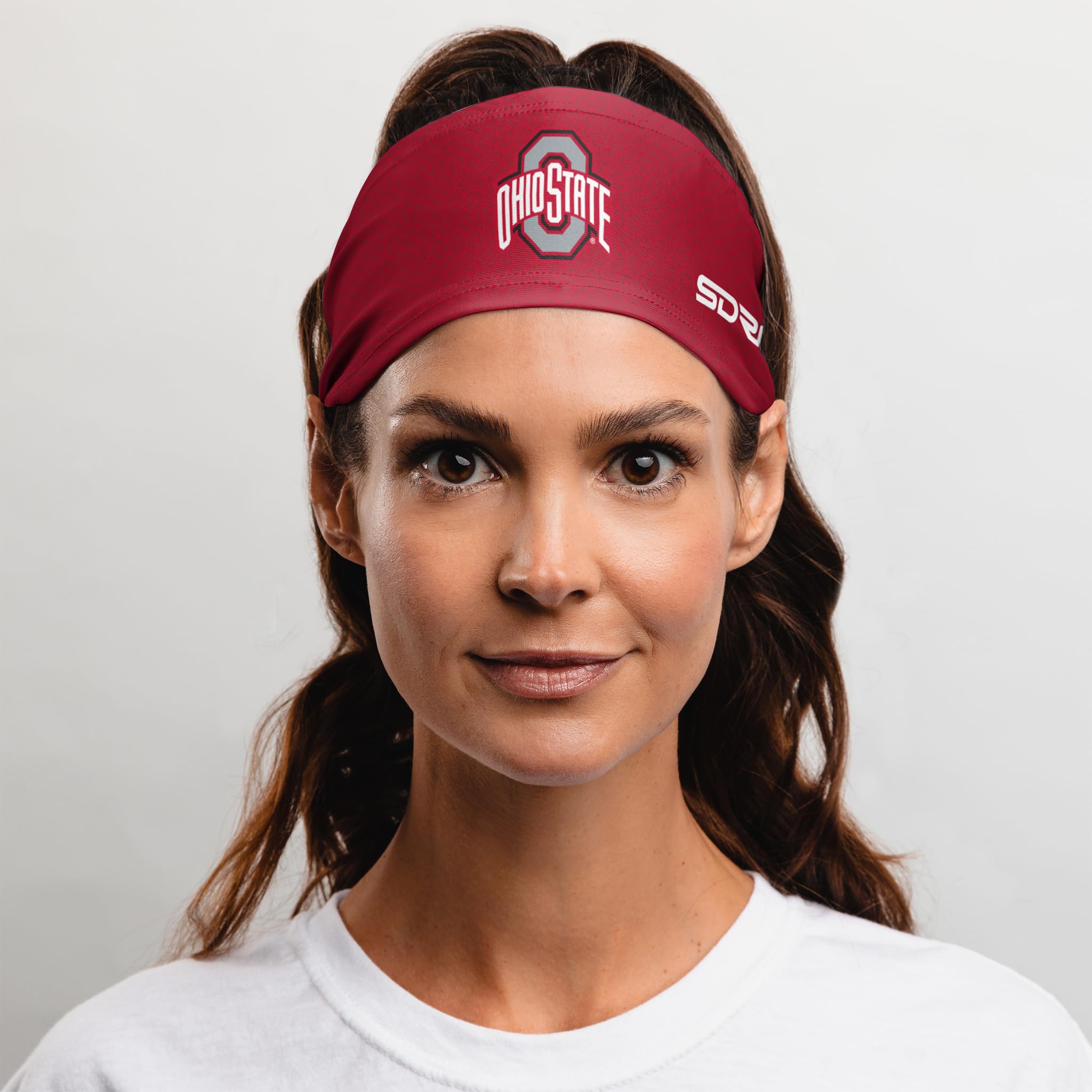 Ohio State University Sweatbands - OSU Buckeyes Headbands & Wristbands Set for Men Women - Perfect for Gym, Running, Basketball & Sports Fans