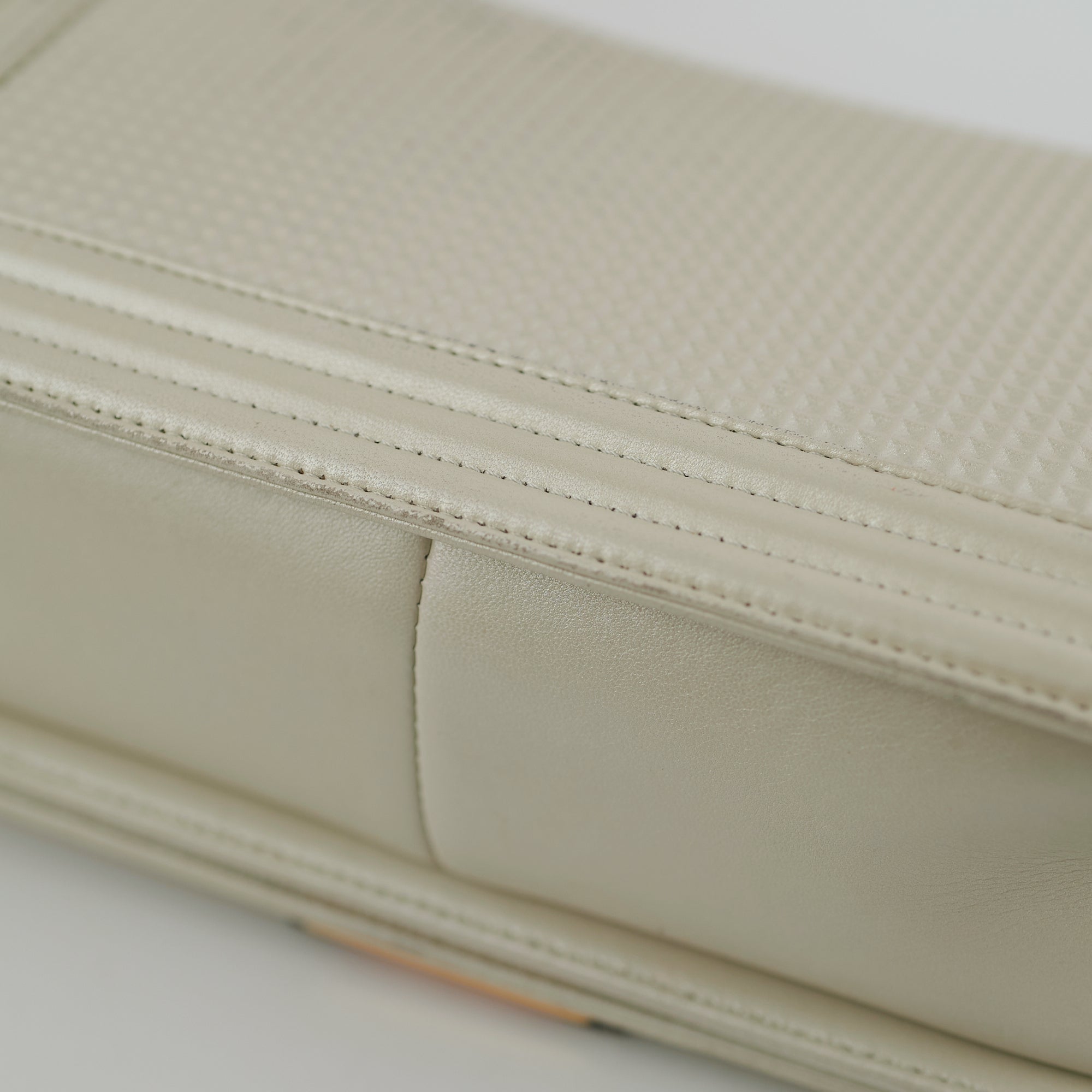 Chanel Old Medium Cube Embossed Boy Bag in White - Luxury Crossbody Bag for Women, Perfect for Date Night & Special Occasions
