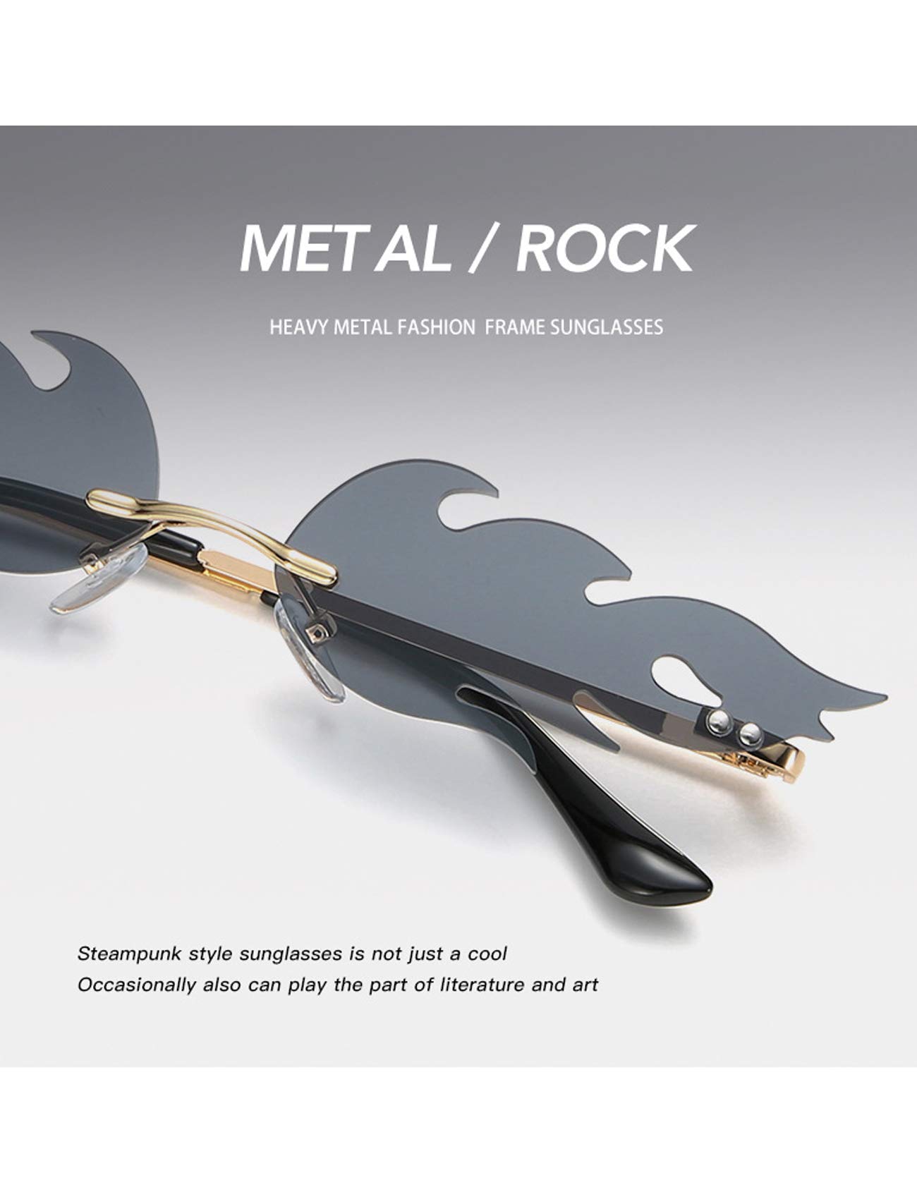 Letuwj Unisex Flame-Shaped UV Protection Sunglasses - Stylish & Durable for Outdoor Activities, Beach, Driving & Fashion