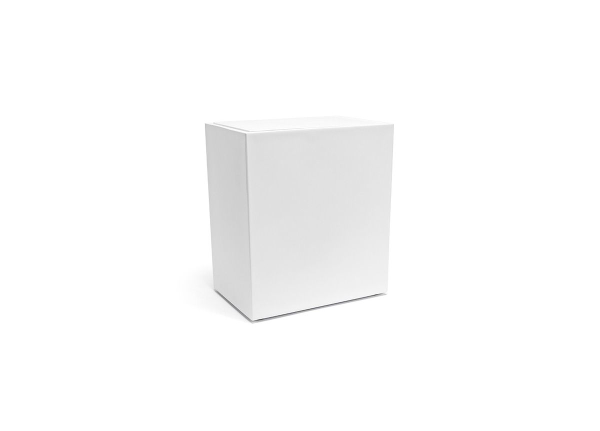 FOH New York 7 Qt Snow White Waste Bin with Lid - 2 Pack for Kitchen, Bathroom, and Office Trash Can