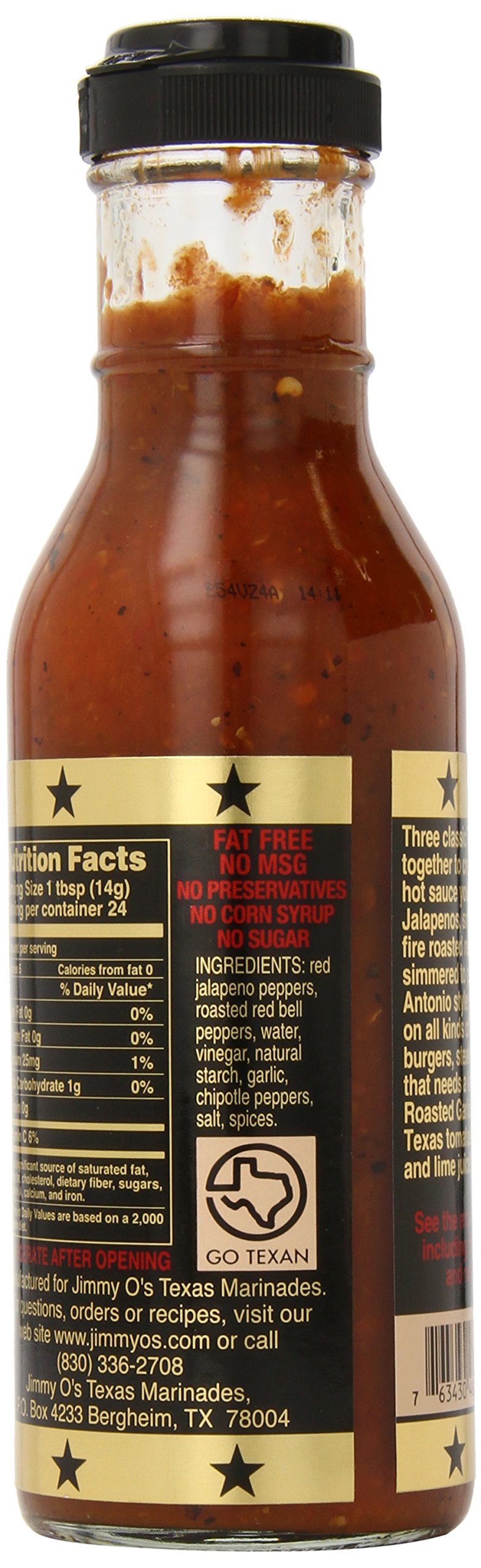 Jimmy O's Texas Tres Chiles Hot Sauce and Marinade - 12oz Bottle | Spicy Flavor Enhancer for Tacos, Wings, BBQ & Grilling | Authentic Texas Style Hot Sauce