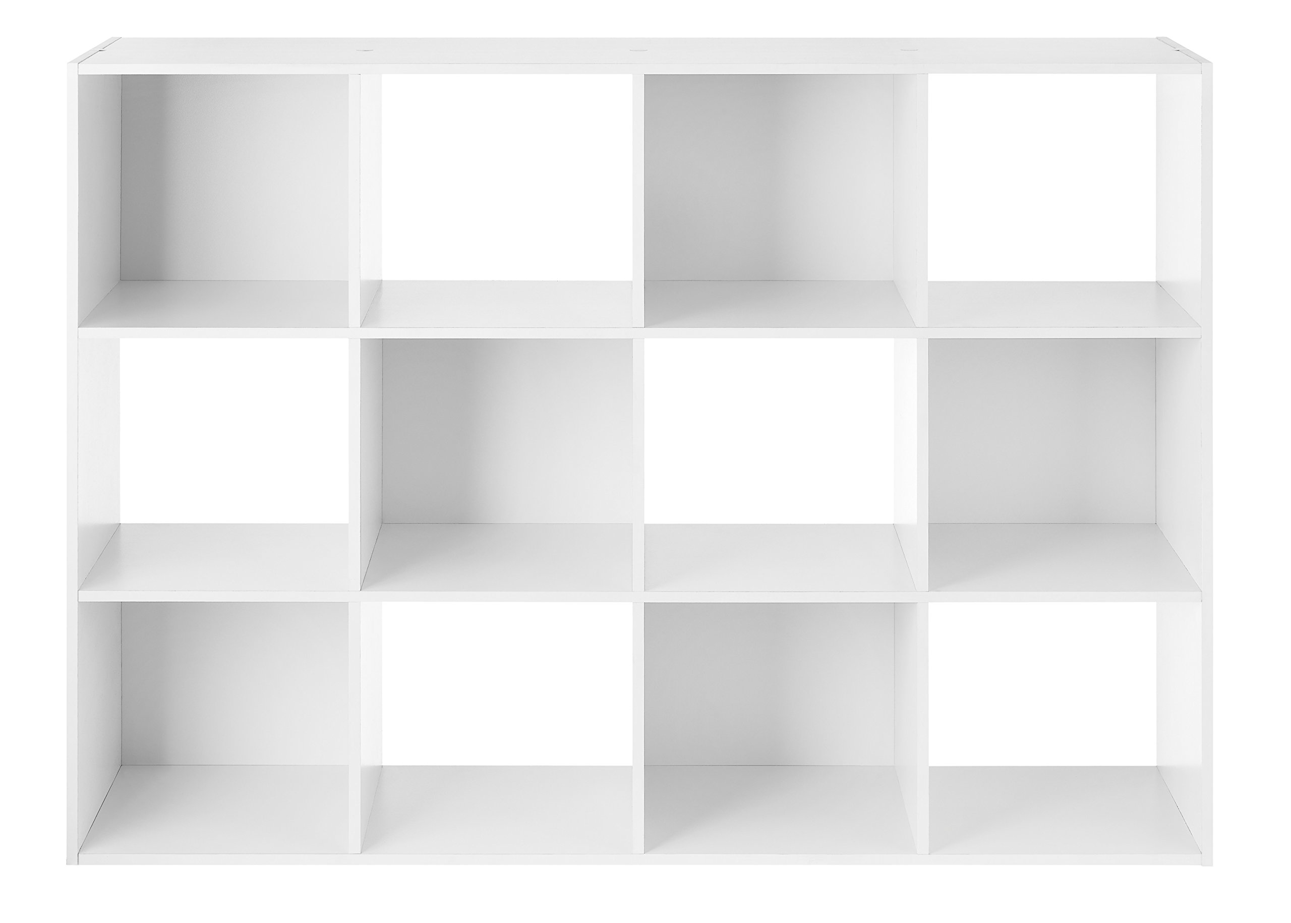 Whitmor 12-Cube Storage Organizer Shelf Unit - White | Stackable Closet & Home Organization for Bedroom, Living Room, Office