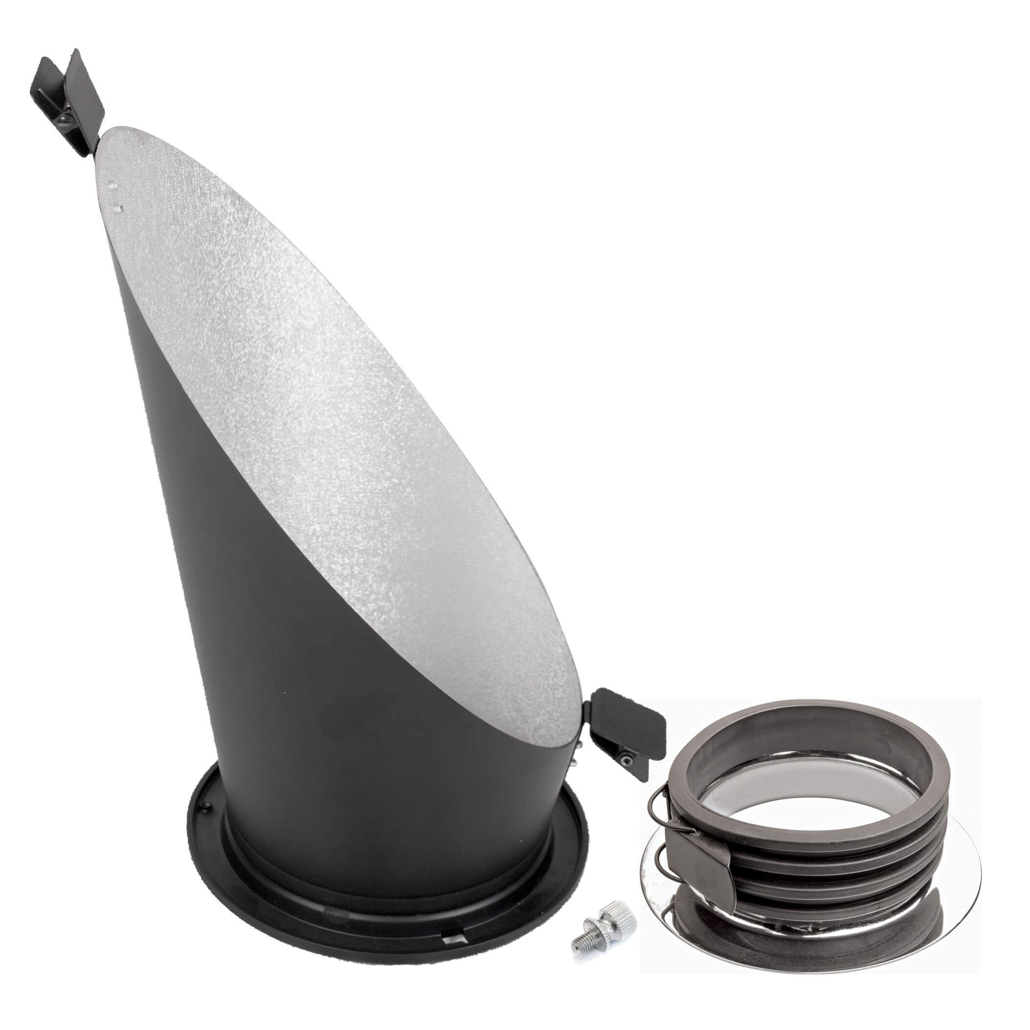 45° Background Reflector Spring Clips with Interchangeable Fitting - Silver Interior for Photography Lighting & Studio Equipment Accessories