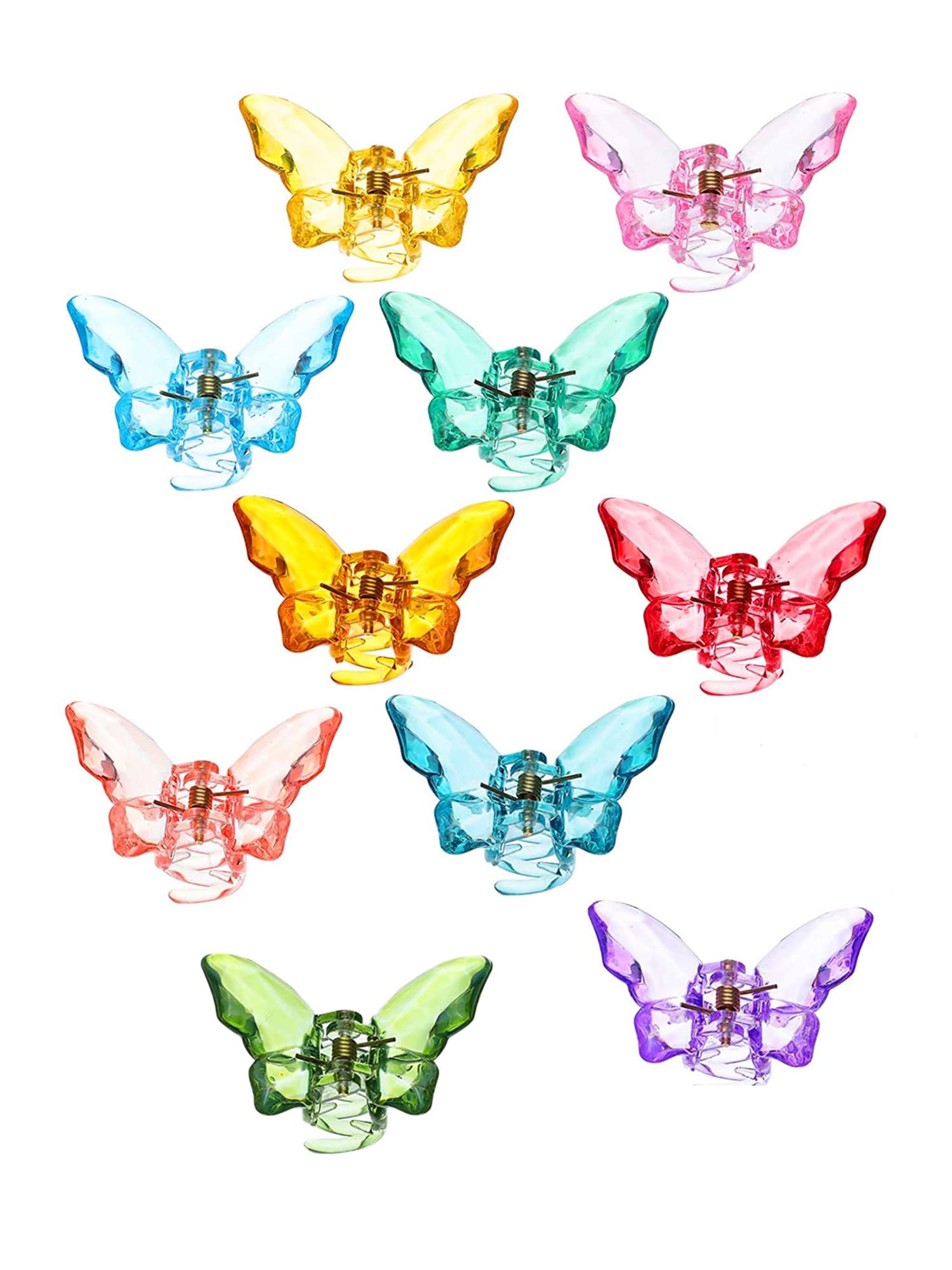 Yellow Butterfly Hair Claw Clips for Women & Girls - Large Hair Clutches in Multicolor - Perfect for Ponytails, Buns & Updos - Great Gift for Women & Girls