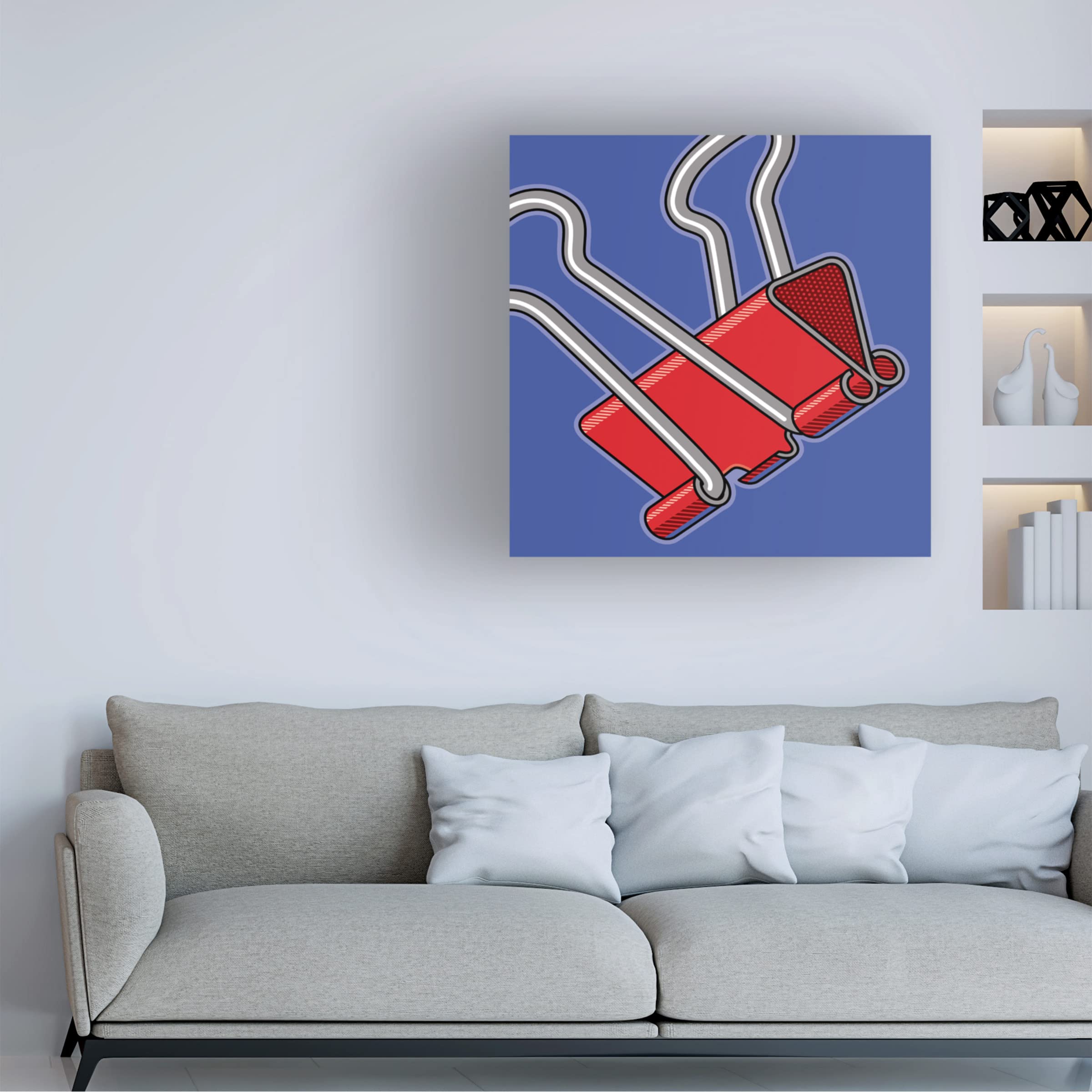 Ron Magnes 'Paper Clip Office Supply' Canvas Wall Art Print - Modern Office Decor & Home Decor for Workspaces, Living Rooms & Gifts