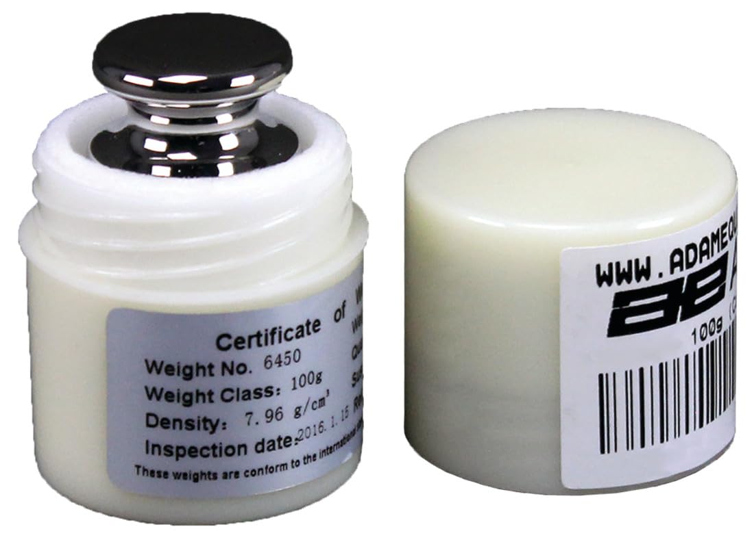 Adam Equipment ASTM 4-100g Precision Weight - 100g Capacity, 0.1mg Readability - Lab Calibration Weights for Jewelry Scales, Scientific Research & Industrial Measurement