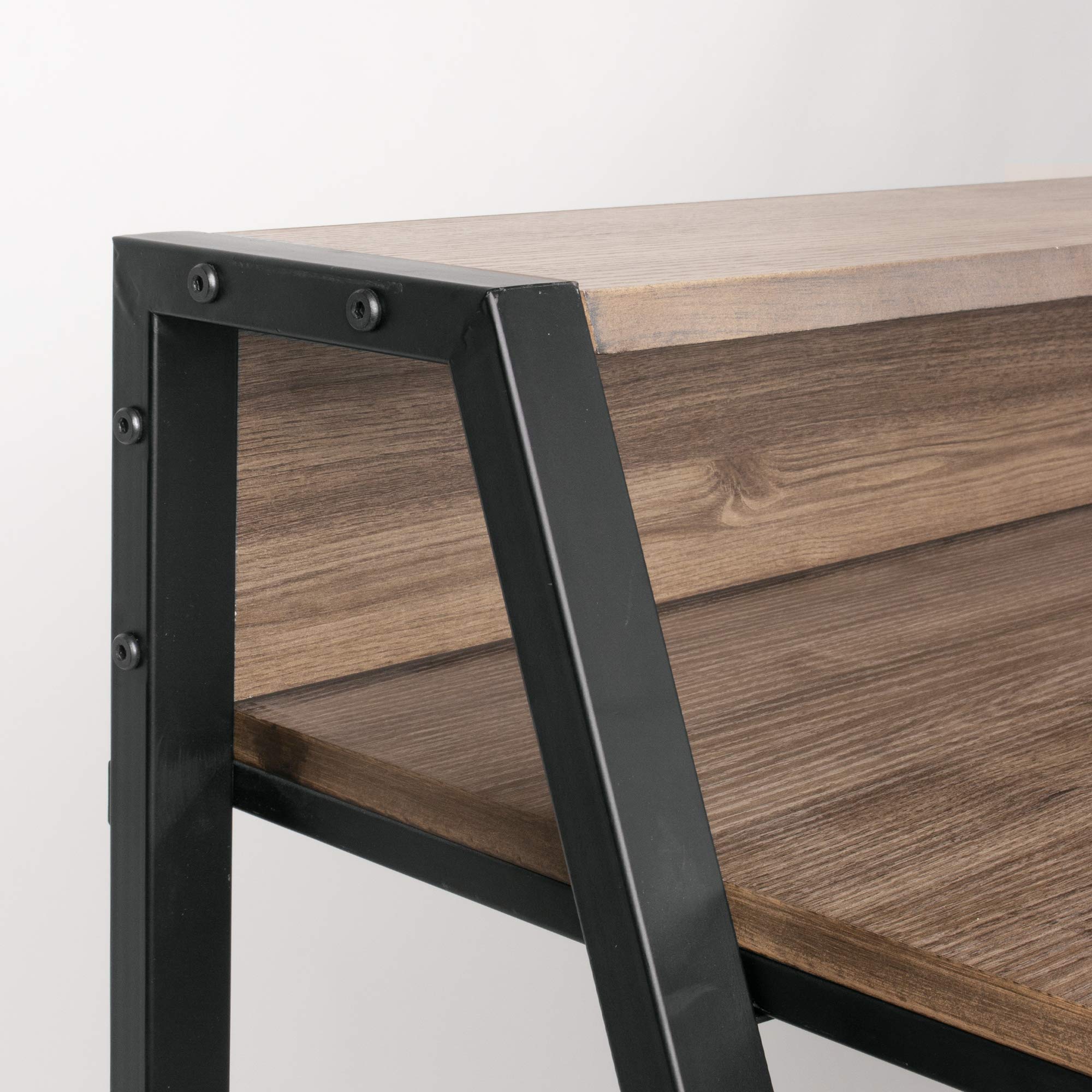 Portable Compact Home Office Desk with Mini Hutch - Lightweight Wooden Writing Table for Small Spaces, Dorm Rooms & Workspaces | American Art Decor