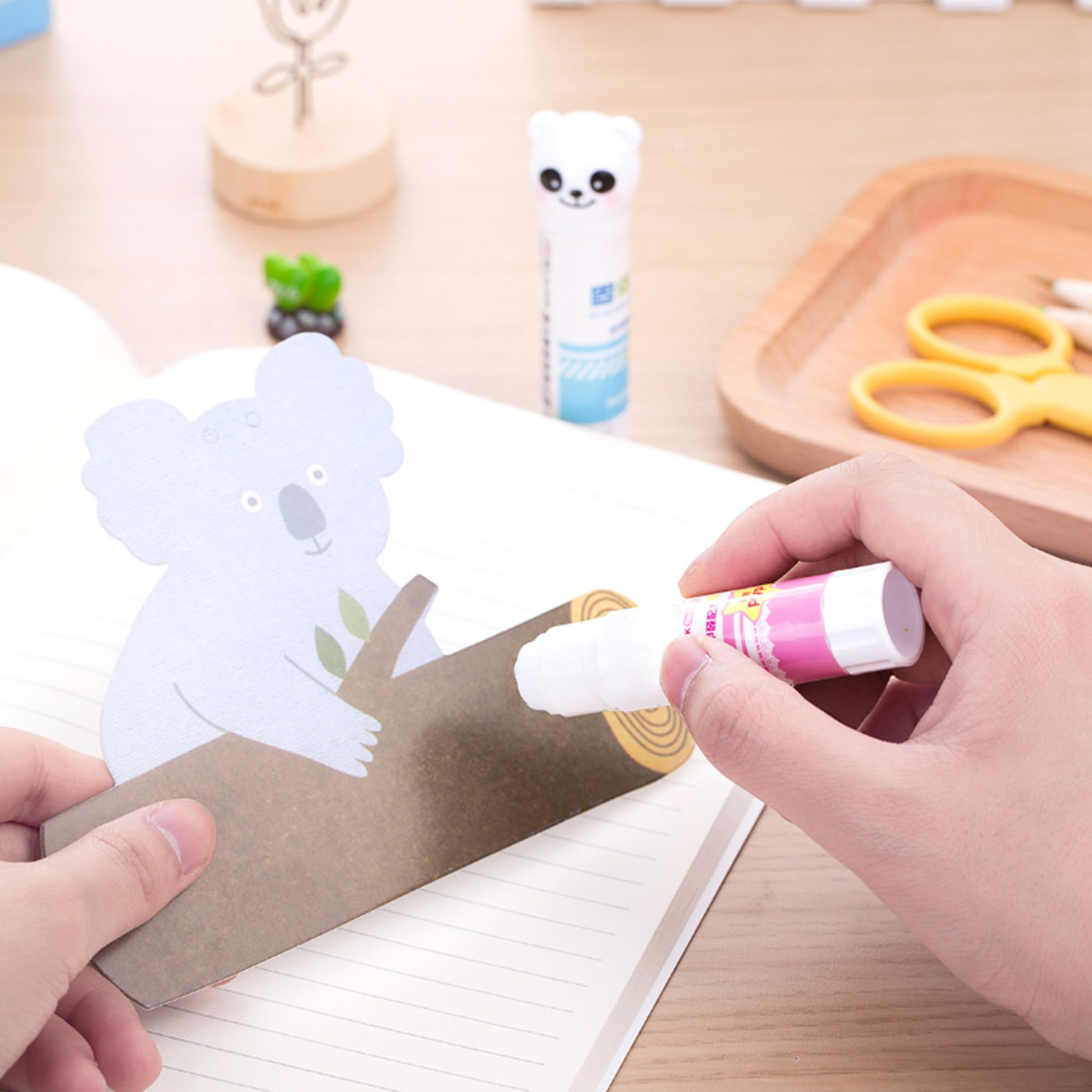 4Pcs Cute Cartoon Plastic Glue Sticks for Kids - 9 Grams Strong-Hold School Supplies for Office & Classroom - Non-Toxic Washable Adhesive for Arts, Crafts & DIY Projects