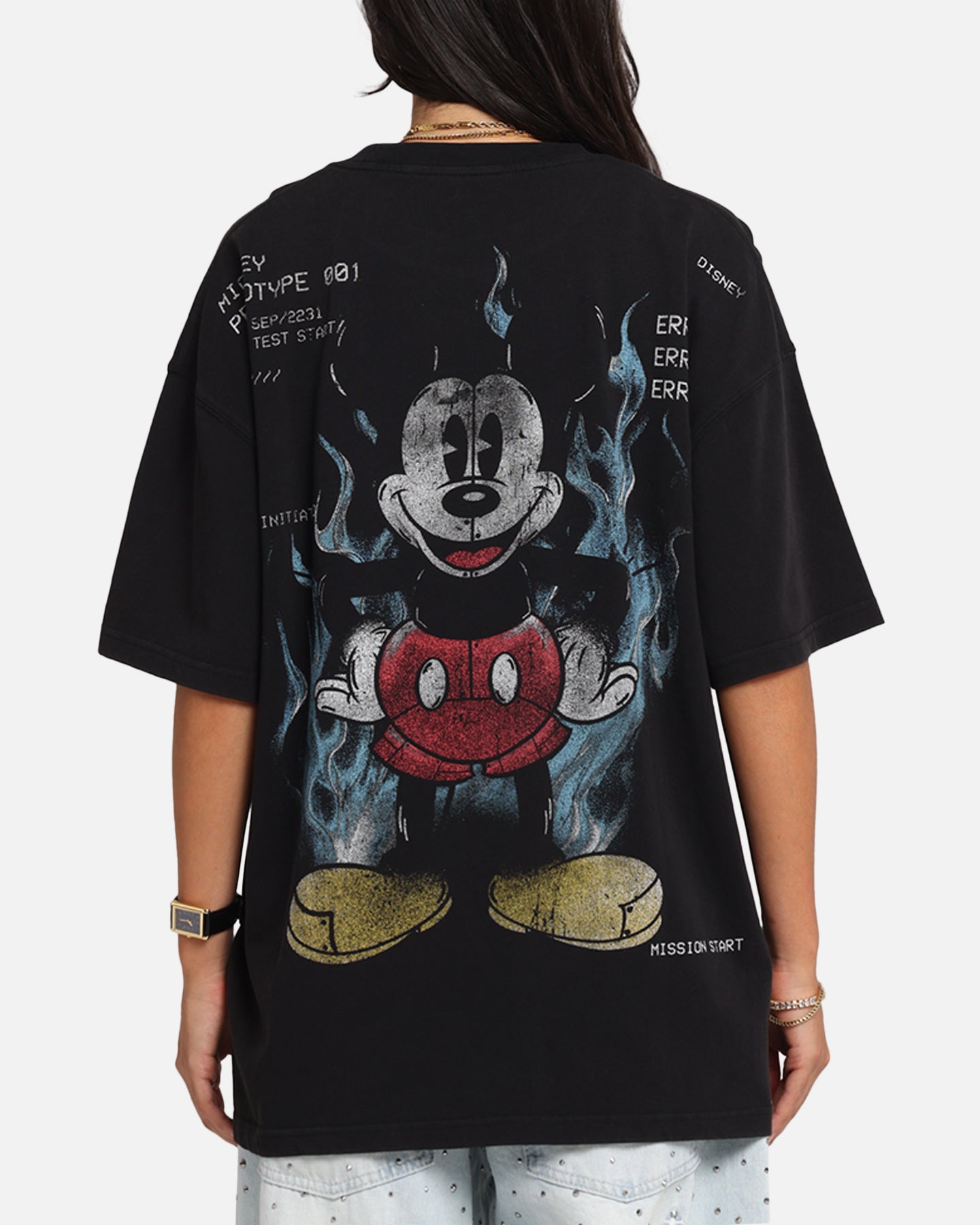 Vintage Disney Mickey Prototype 001 T-Shirt - Black Cotton Graphic Tee for Men & Women | Casual Wear, Cosplay & Disney Fan Collectibles