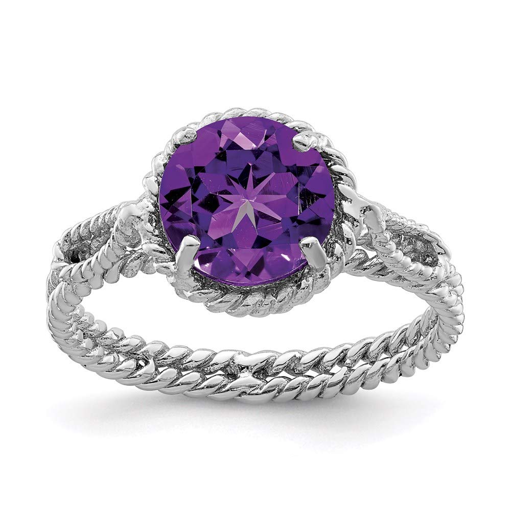 925 Sterling Silver Amethyst Twisted Circle Ring for Women - Dainty Purple Gemstone Jewelry - Perfect Gift for Her, Birthday, Anniversary & Valentine's Day - Elegant Everyday Wear & Special Occasions