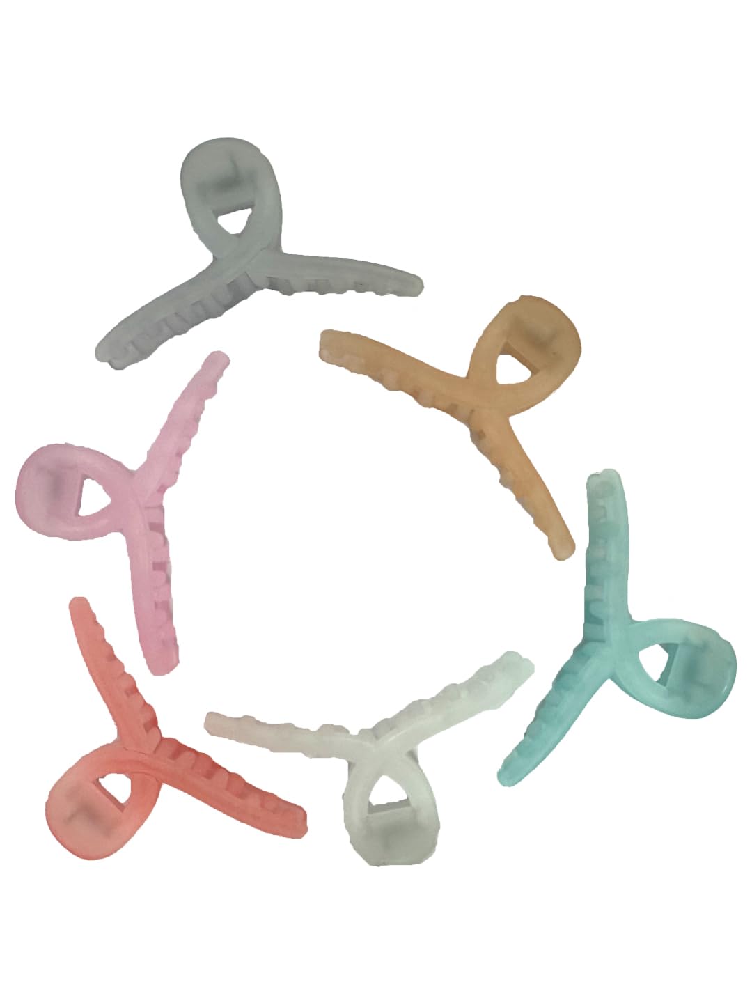 FCK 3-Pack of 6 Pcs Non-Slip Butterfly Hair Clips - Pastel Color Durable Plastic Hair Accessories for Women & Girls | Matt Finish Easy-to-Use Hair Clips for School, Work, Parties & Everyday Styling