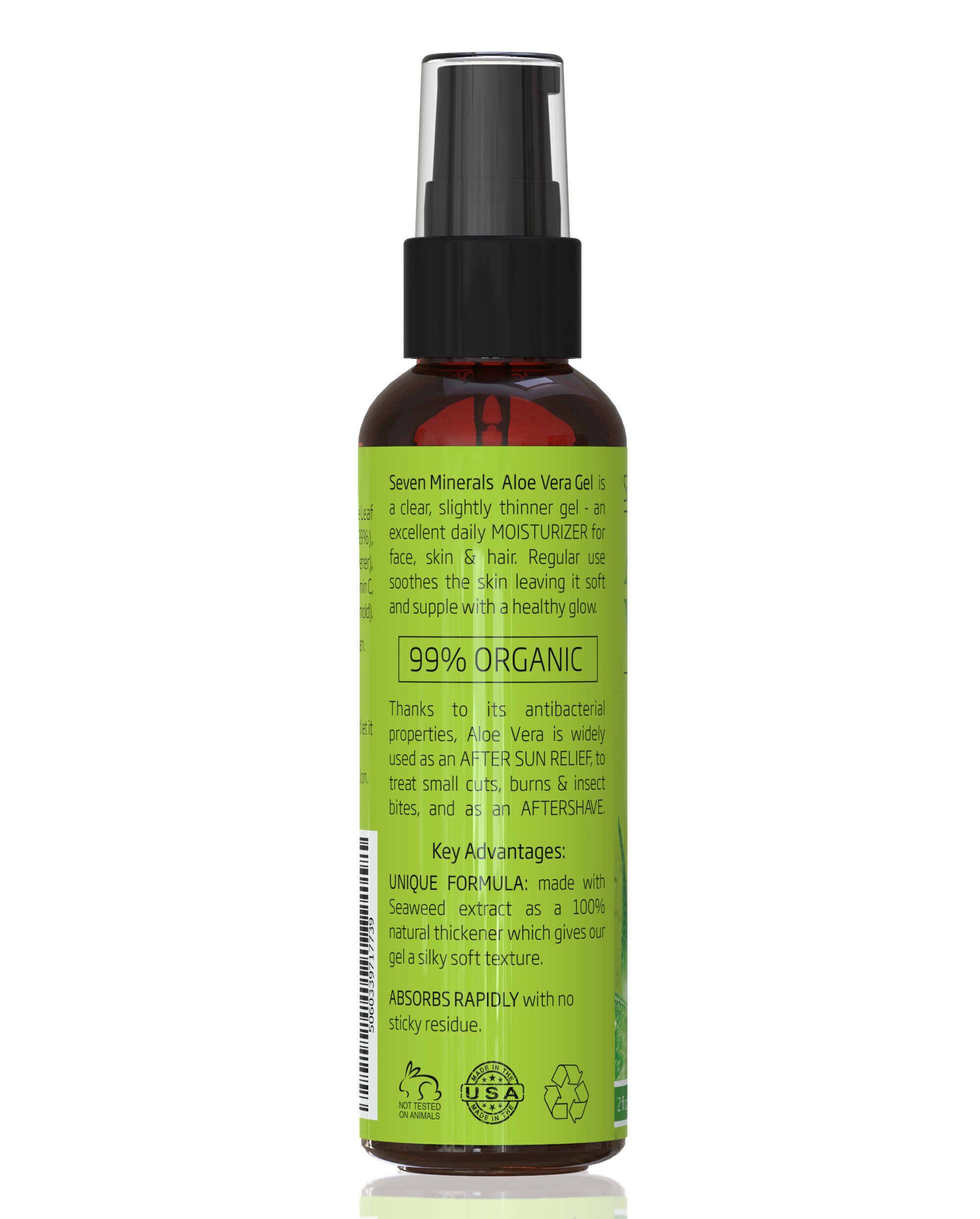 Seven Minerals Aloe Vera Spray & Gel for Sunburn Relief