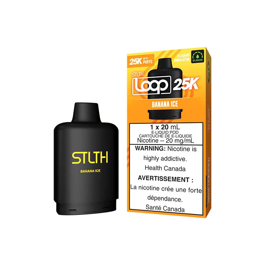 STLTH Loop 25K Disposable Vape - Banana Ice Flavor | 8000 Puffs | Rechargeable & Pre-Filled | Perfect for Travel & Social Events