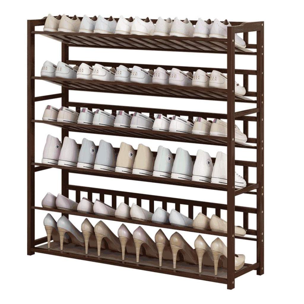 6-Tier Wooden Shoe Rack Organizer - Space Saving Shoe Storage Shelf for Entryway, Bedroom & Hallway - Sturdy Shoe Display Cabinet (35.4 Inch/90cm) - Perfect for Organizing Sneakers, Boots & Sandals in Small Spaces